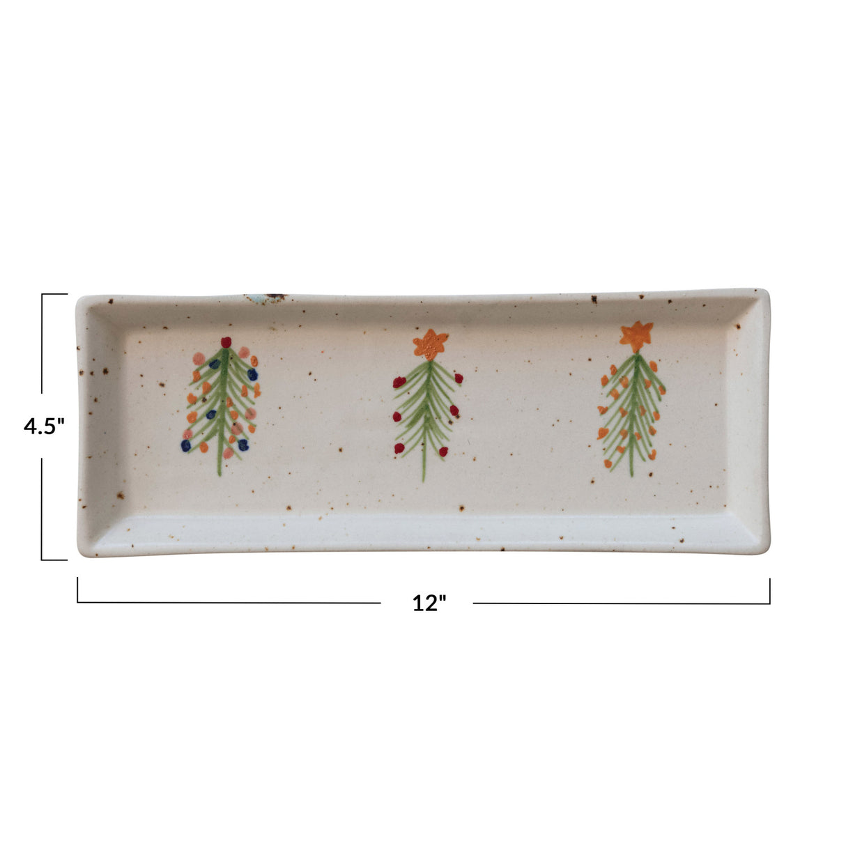 Hand-Painted Christmas Tree Ceramic Platter