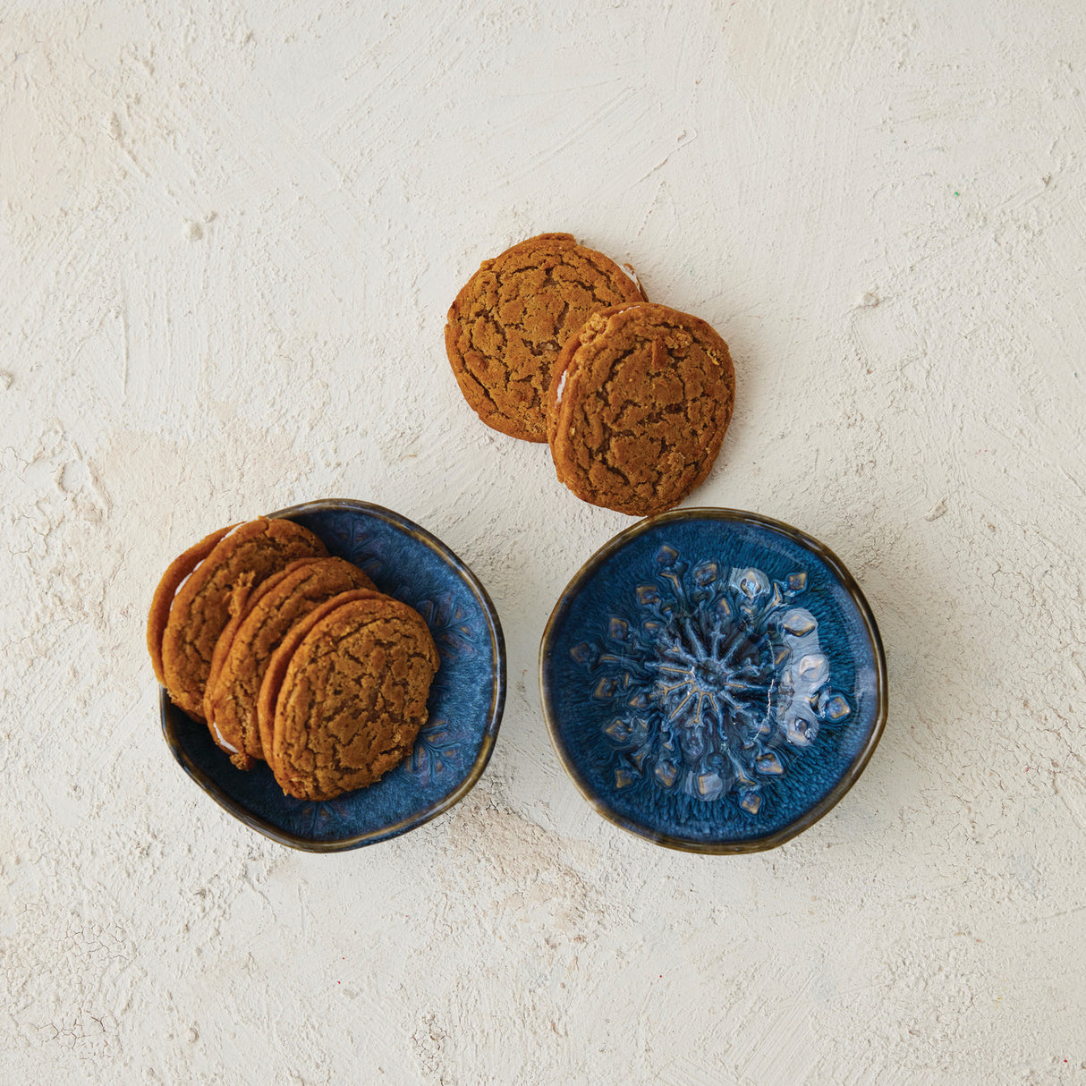 Blue Stoneware Snowflake Bowl | 2 Styles