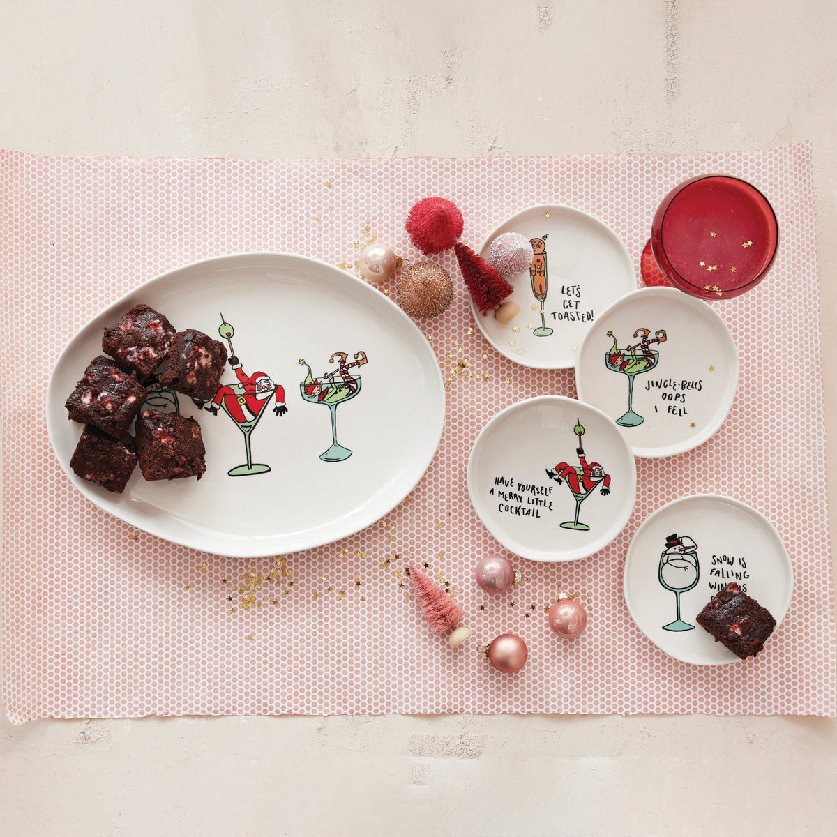 Tipsy Holiday Ceramic Plate