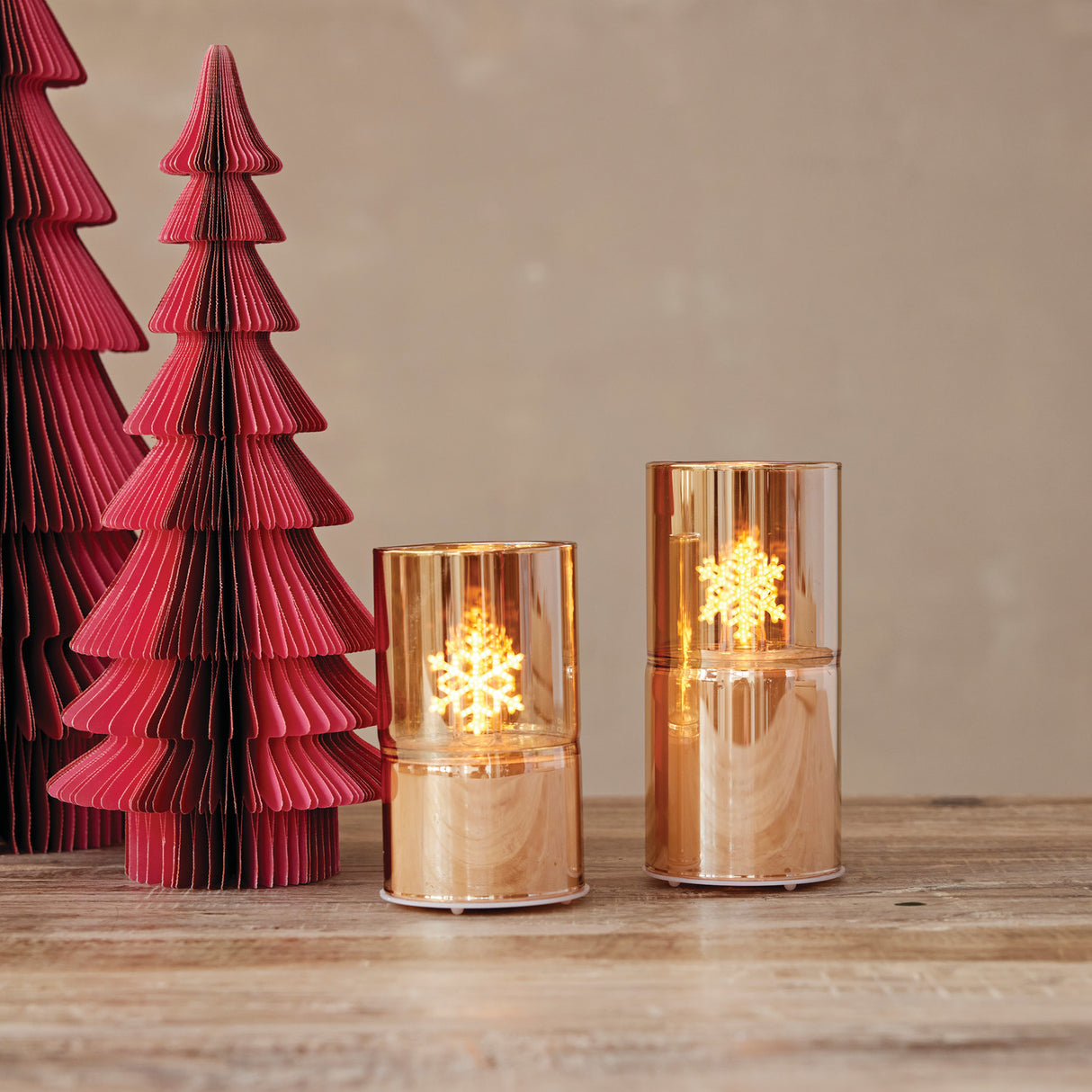 Champagne Glass LED Candle Light with Snowflake Filament