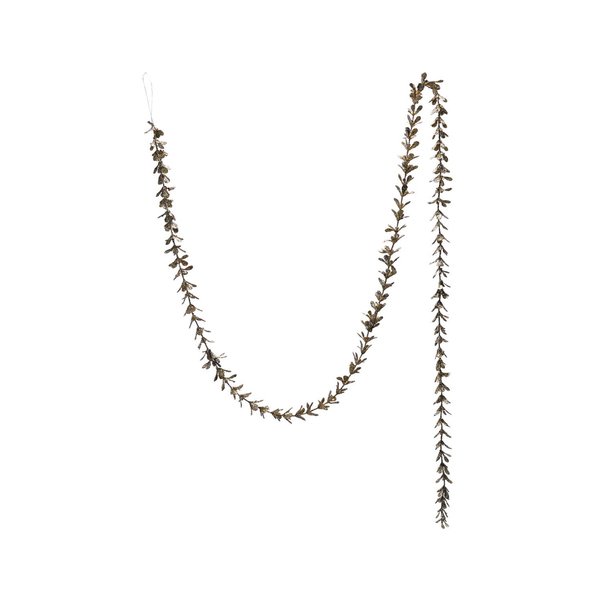Champagne Glitter Faux Boxwood Garland