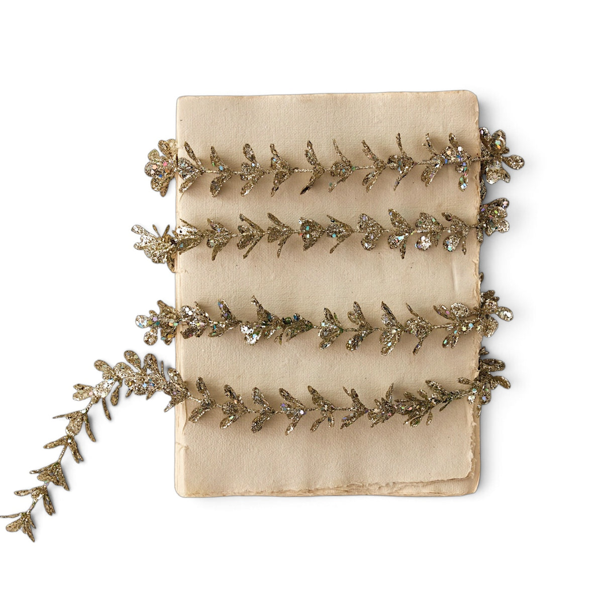 Champagne Glitter Faux Boxwood Garland