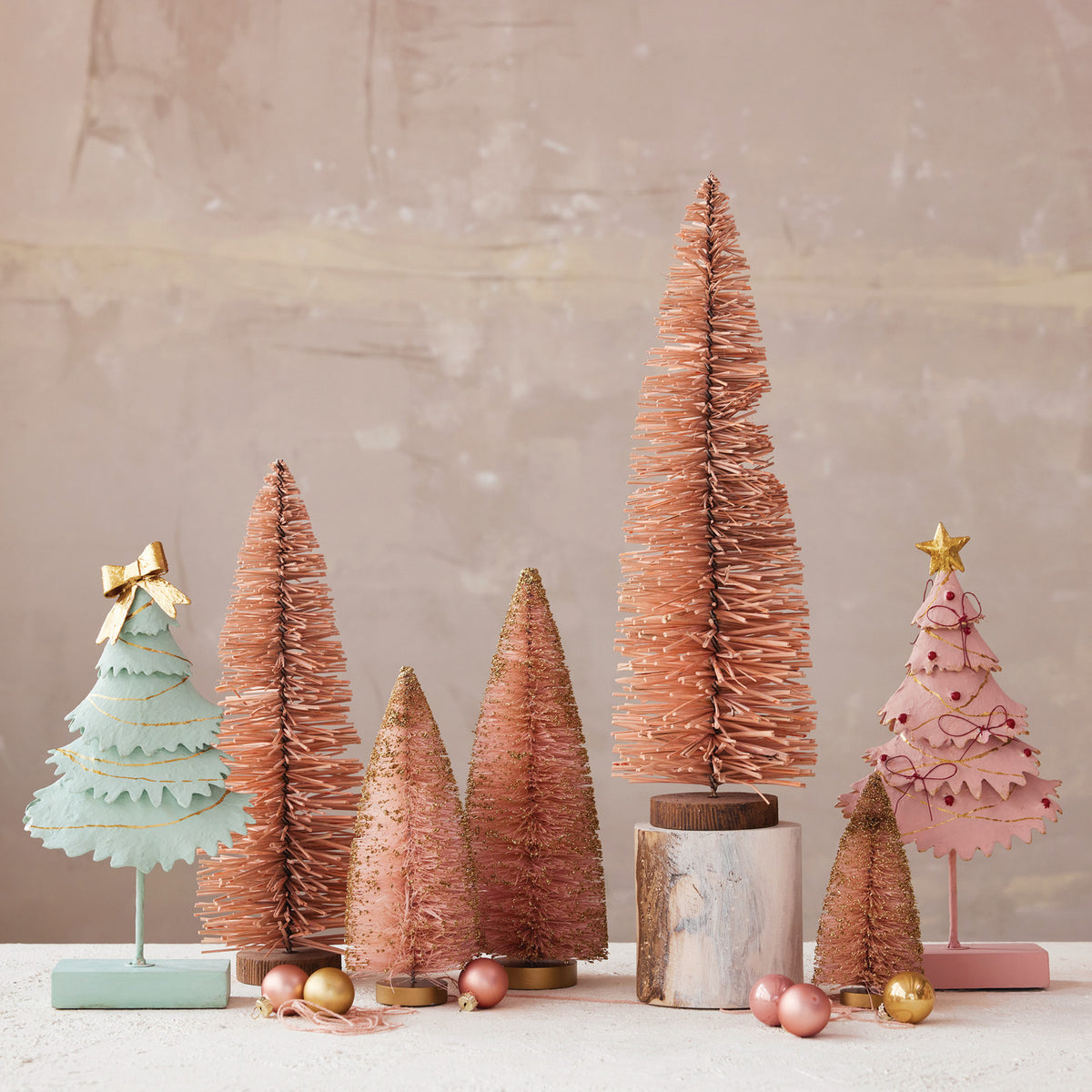 Pastel Metal Christmas Tree with Star or Bow