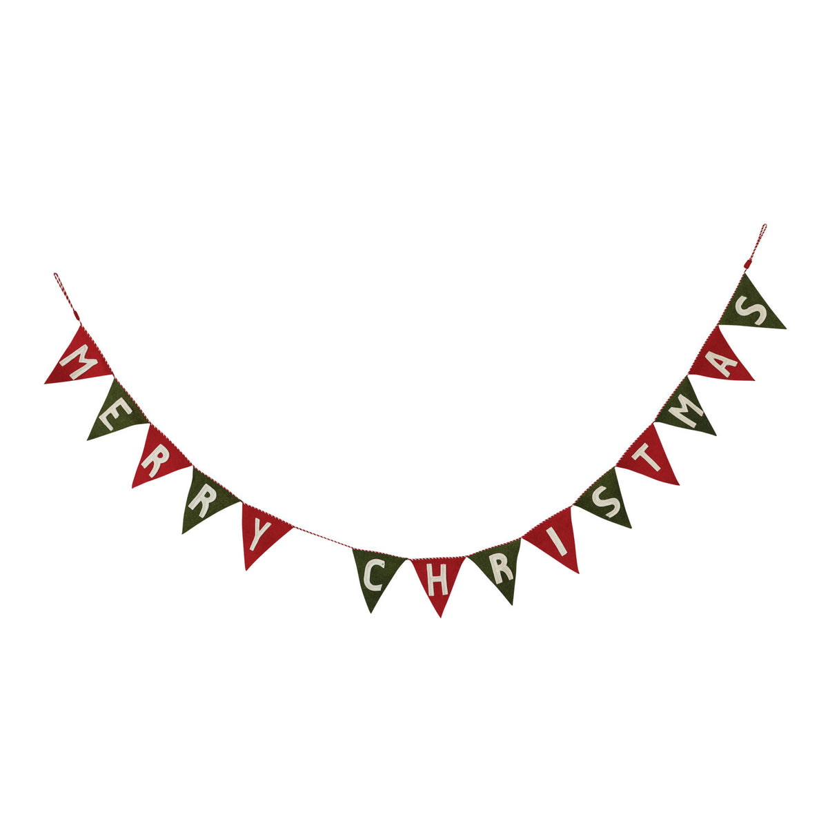 Handmade Wool Felt Merry Christmas Pennant Banner