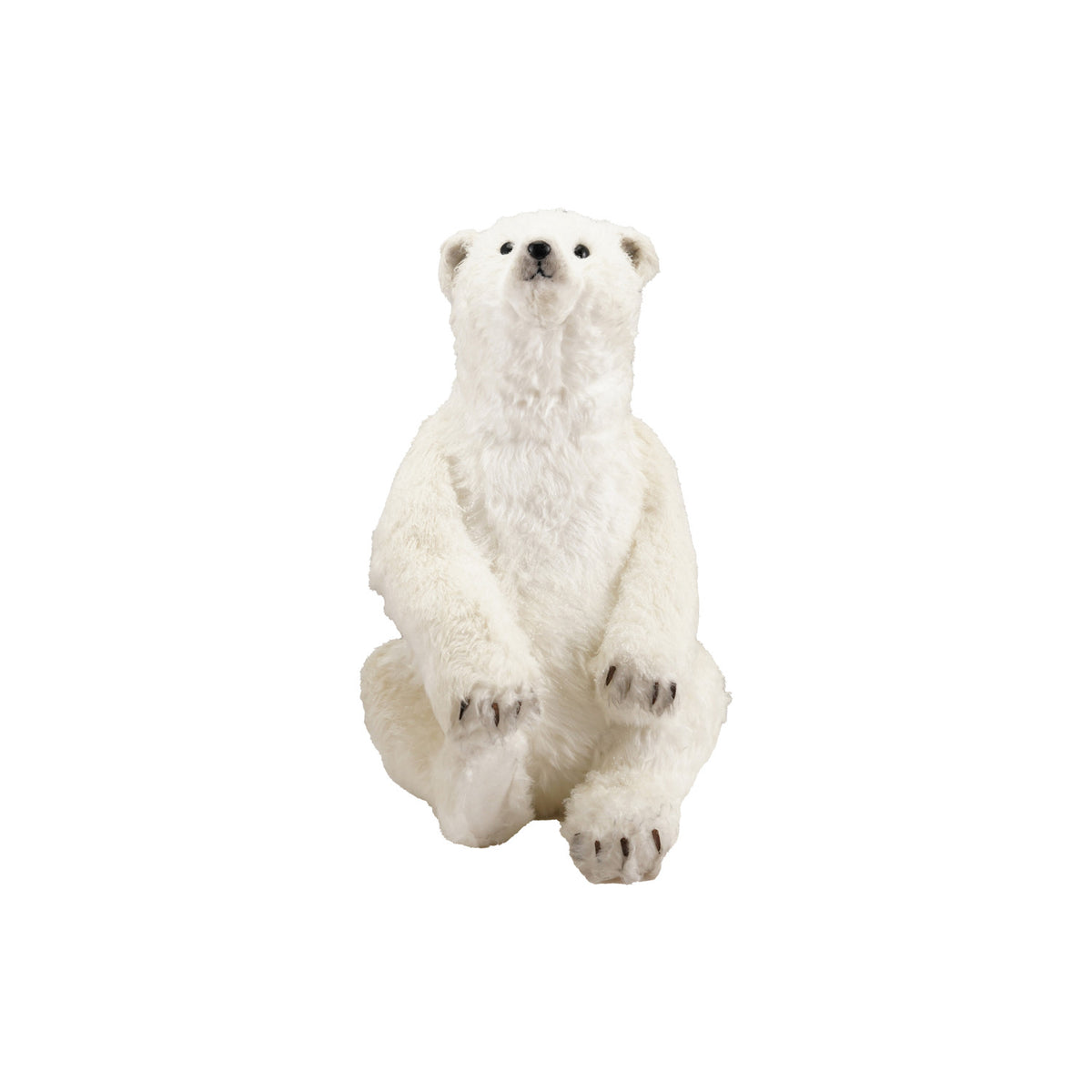 White Faux Fur Polar Bear Figurine