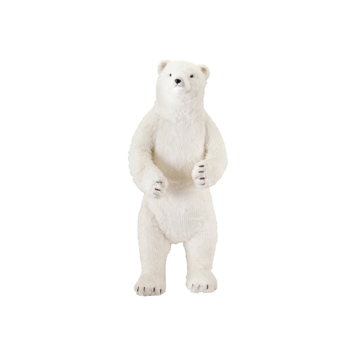 White Faux Fur Polar Bear Figurine