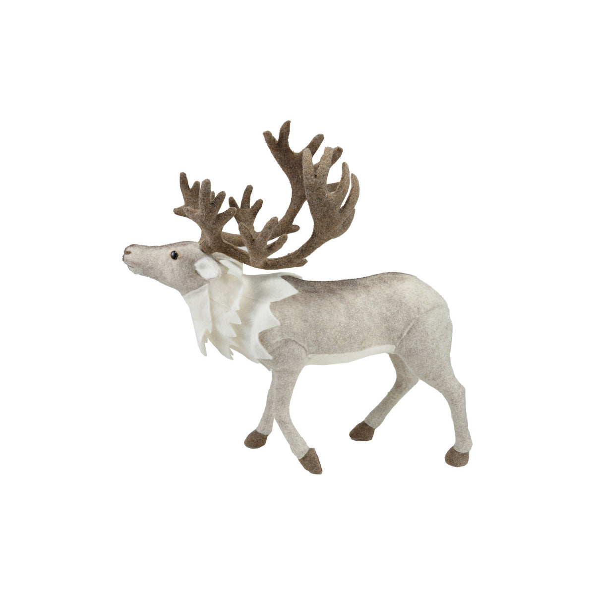 Brown & Cream Faux Fur Standing Caribou
