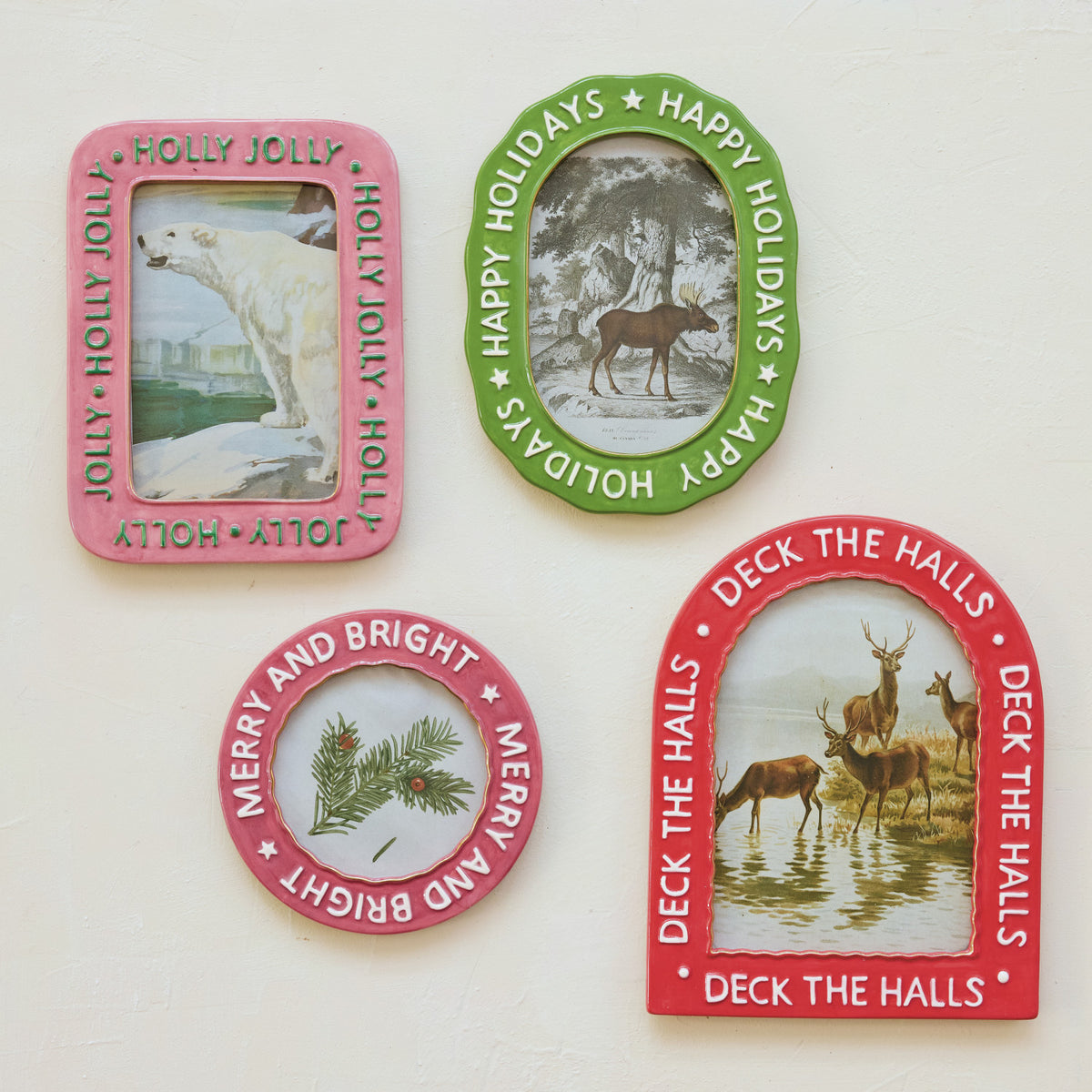 Deck the Halls Arched Ceramic Photo Frame