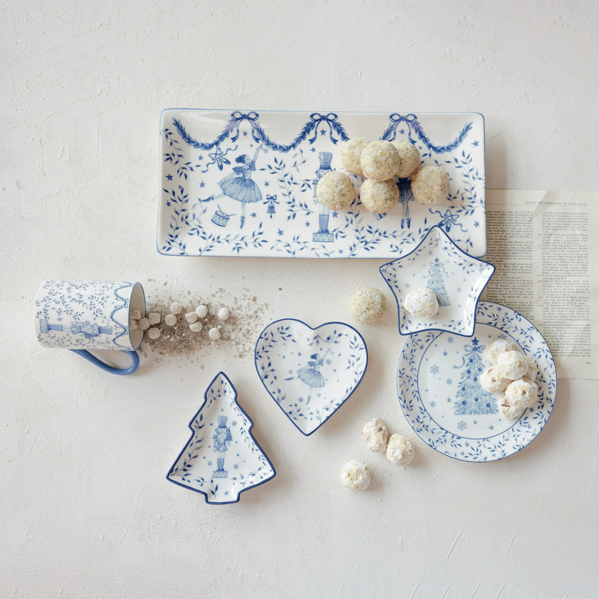 Blue & White Nutcracker Ballet Ceramic Tray