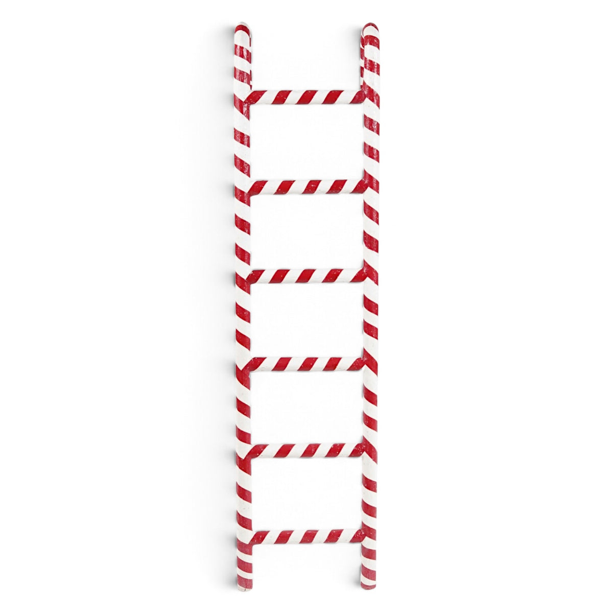 Red & White Candy Stripe Decorative Ladder