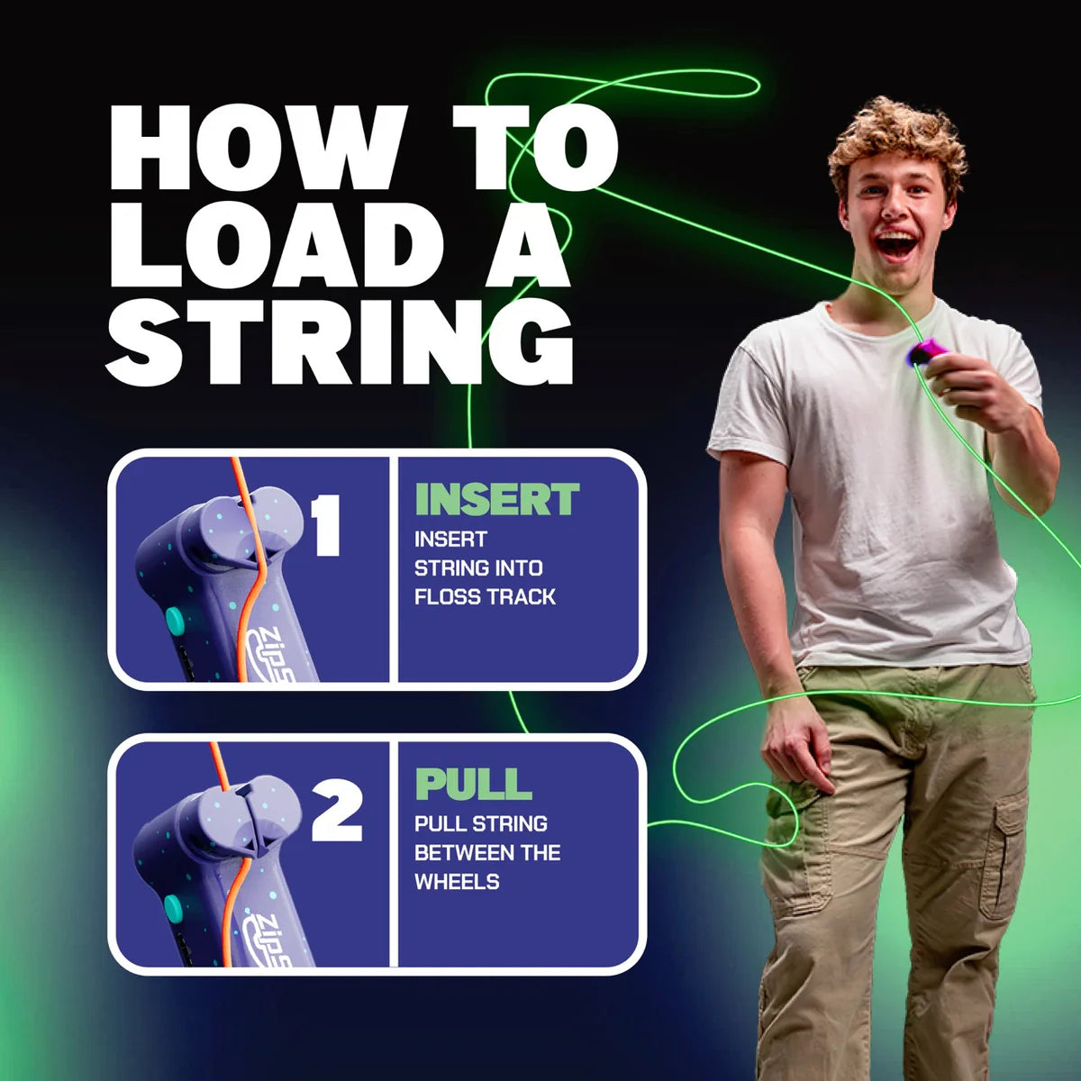 ZipString Luma Glow String Toy