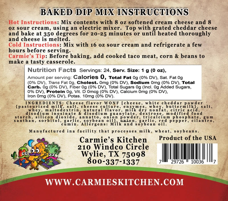 Baked Enchilada Dip Mix | Carmie's