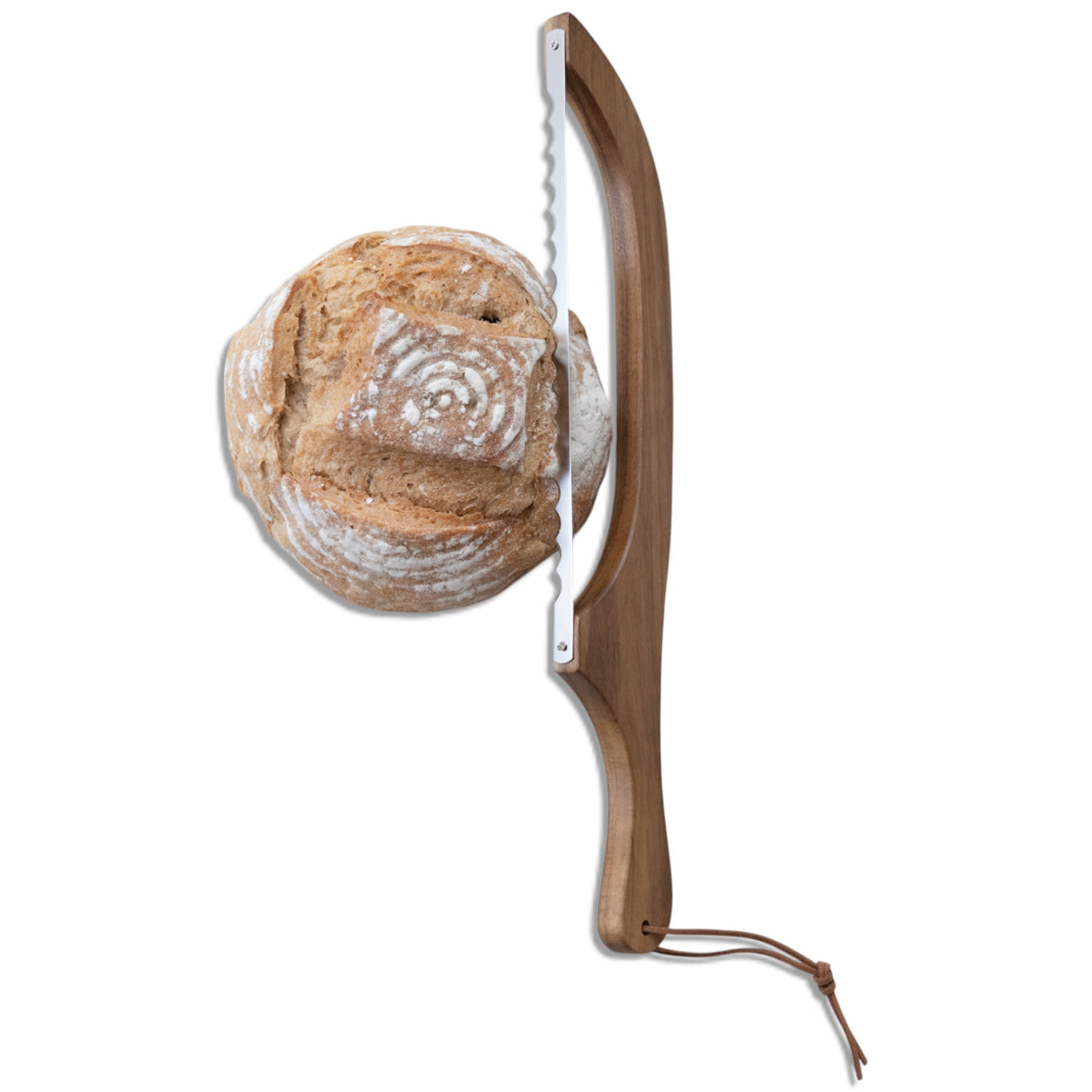 acacia wood bread bow knife with stainless steel blade for slicing artisan bread