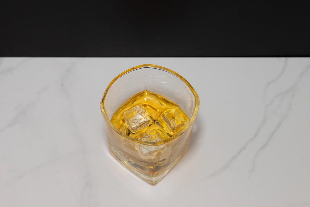 Realistic Fake Scotch Whiskey Glass with Ice