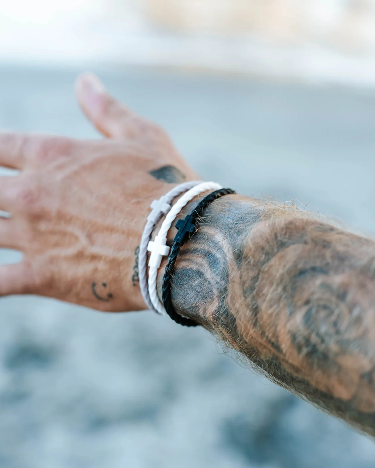 Graphite & Grace Infinity Cross Silicone Bracelet Set