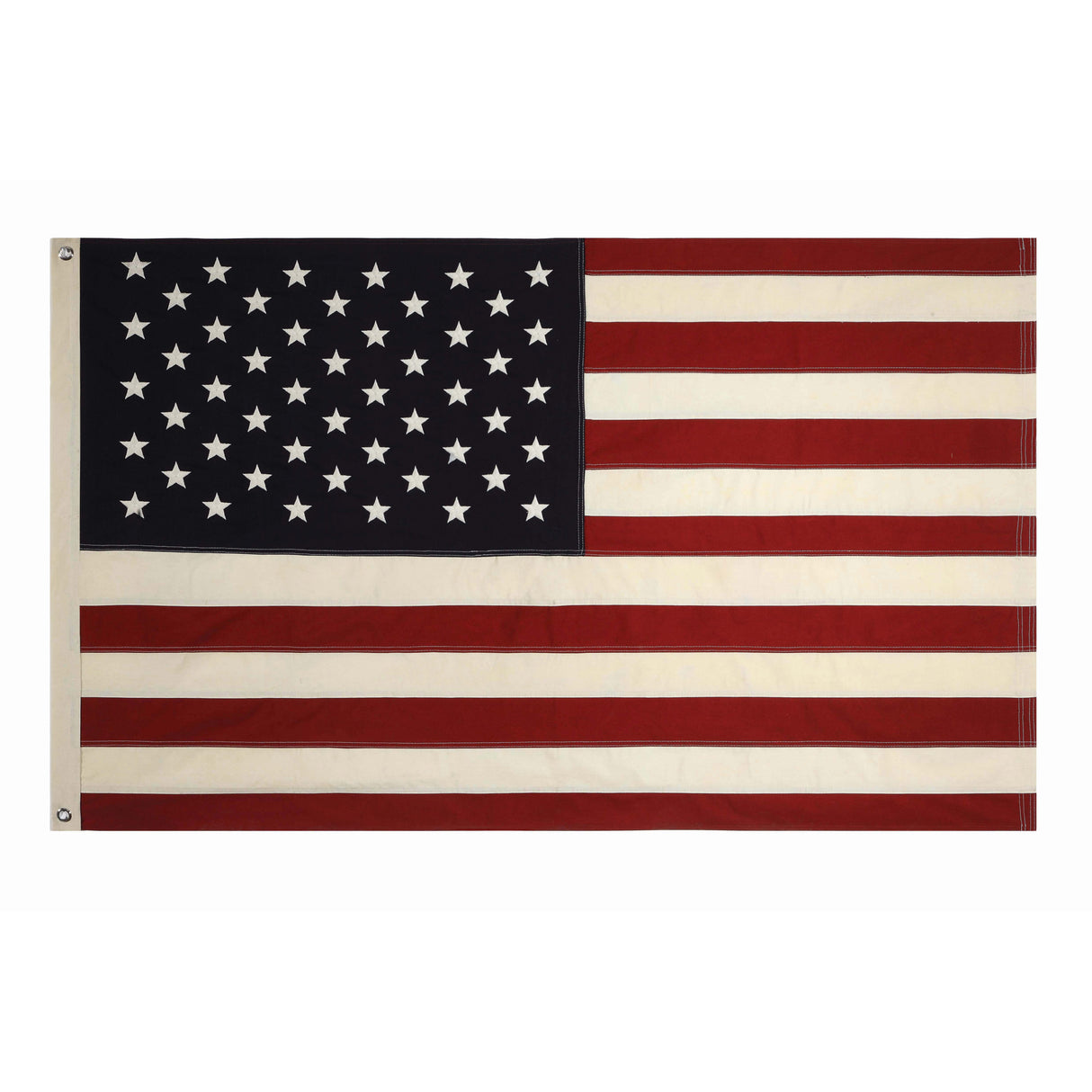 Americana fabric flag with grommets for patriotic porch, wall, storefront, or Fourth of July decor