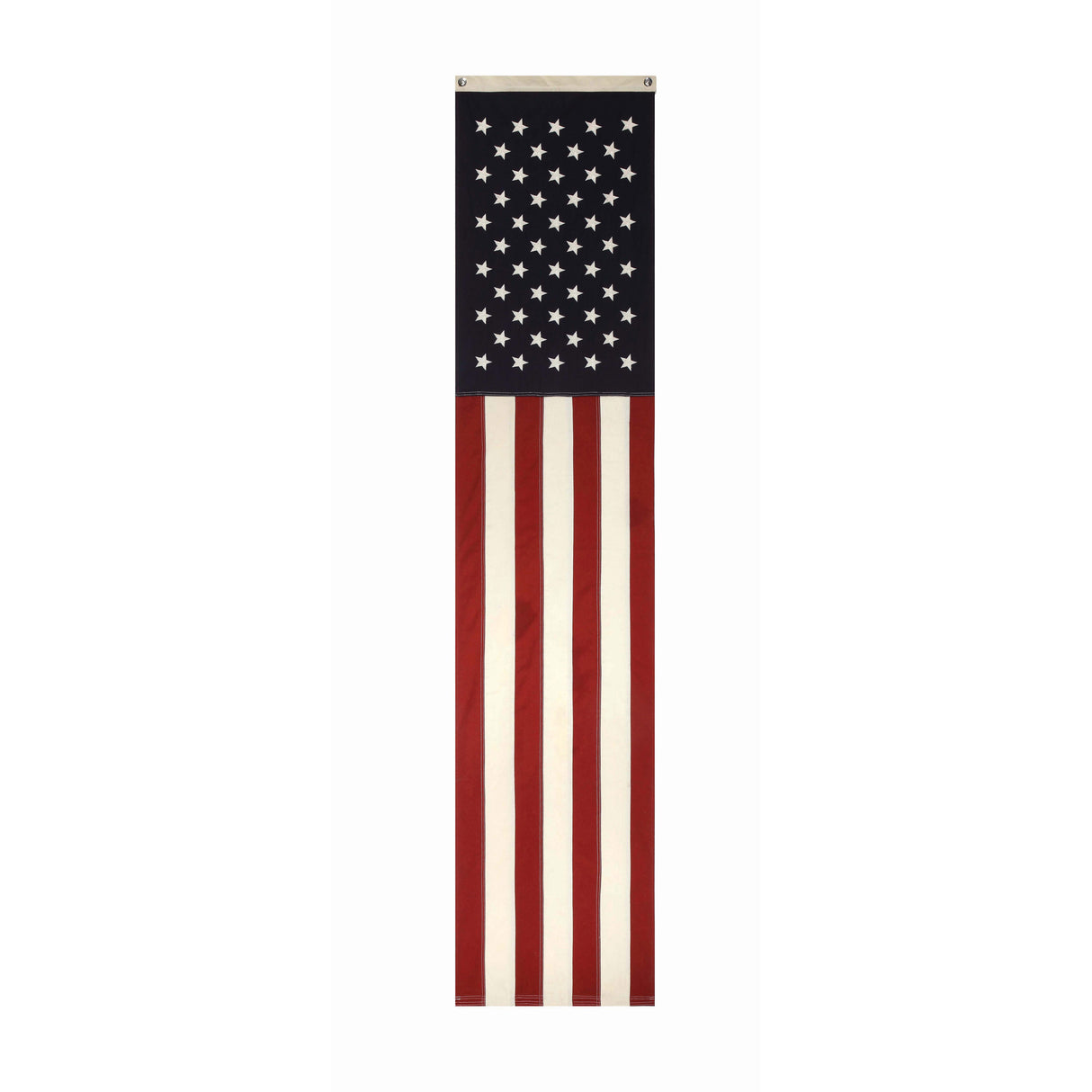 Americana vertical banner with grommets for patriotic porch decor, storefront display, or Fourth of July hanging banner