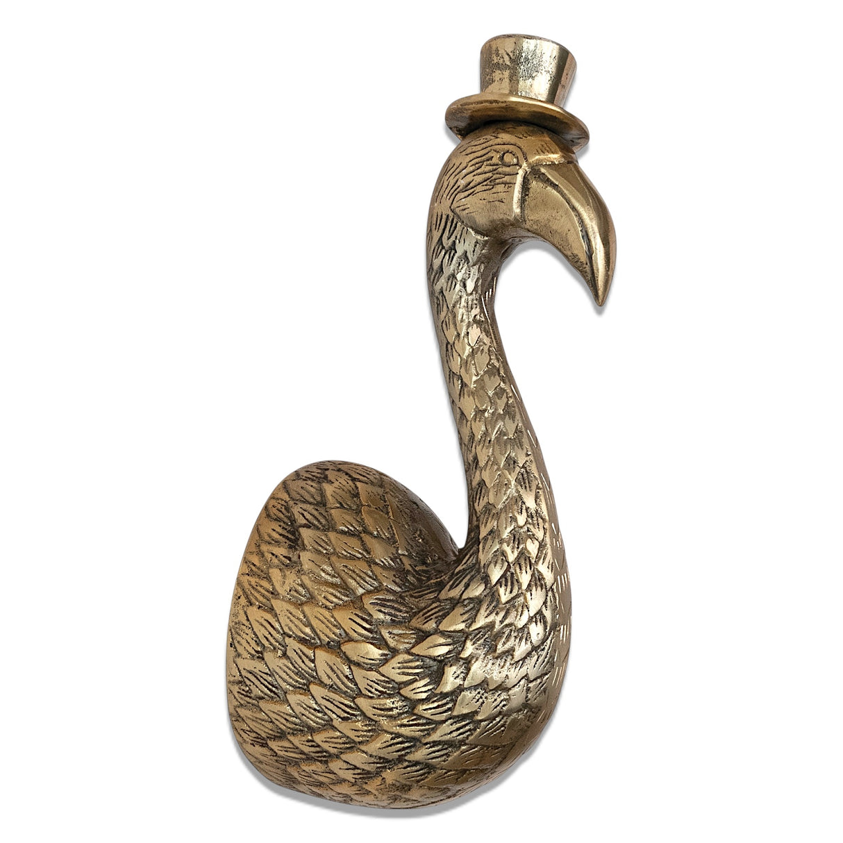 antique brass flamingo wall hook with top hat decorative bird wall hook