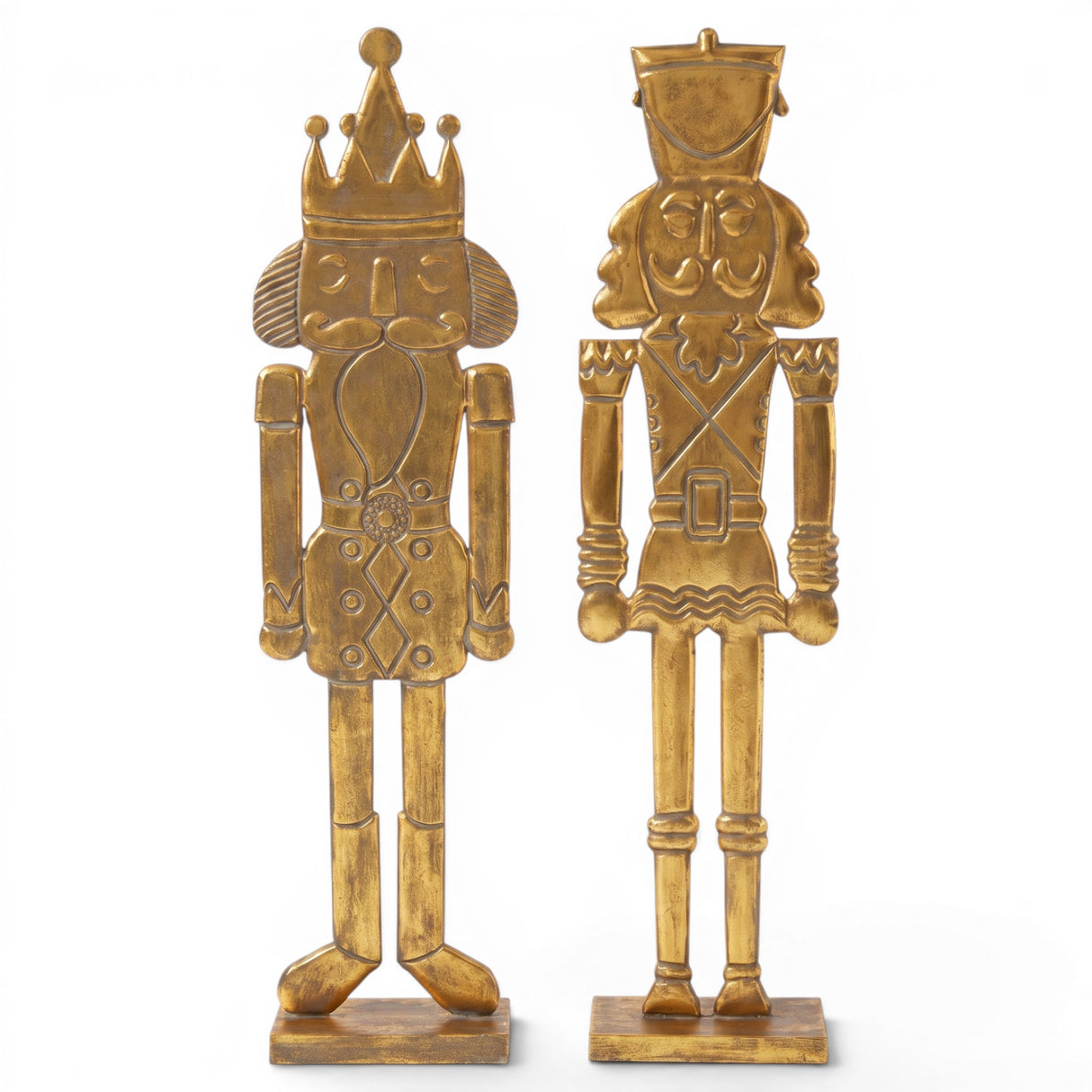 Antique gold nutcracker Christmas decor 42 inch oversized holiday nutcracker fireplace entryway decor