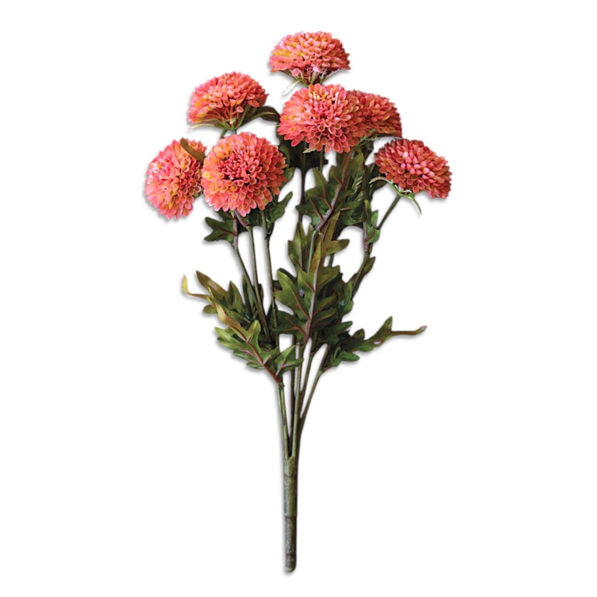 bundle of artificial blush ball dahlia stems 17 inch pink faux floral arrangement