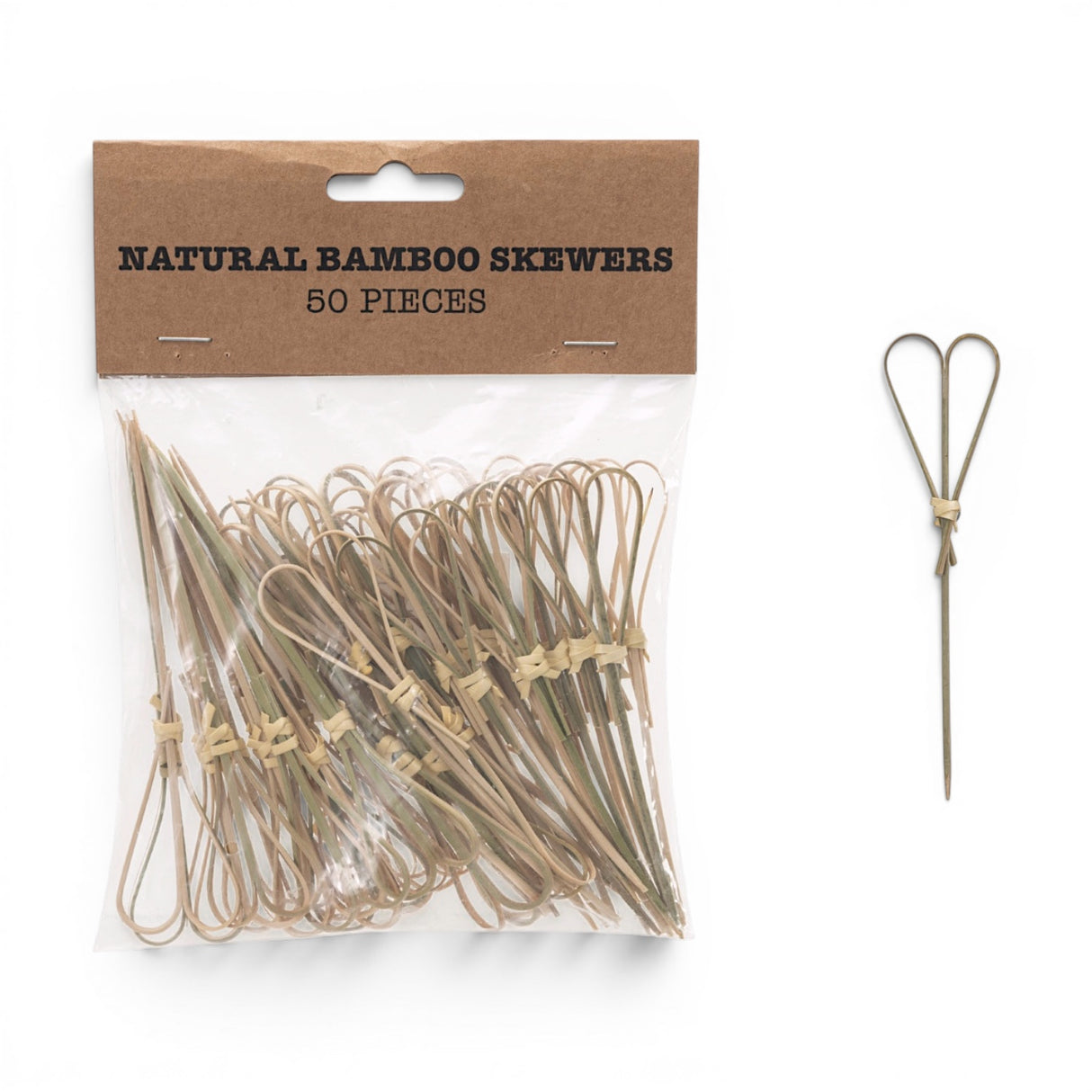 bamboo appetizer skewers with heart handles set of 50 cocktail picks