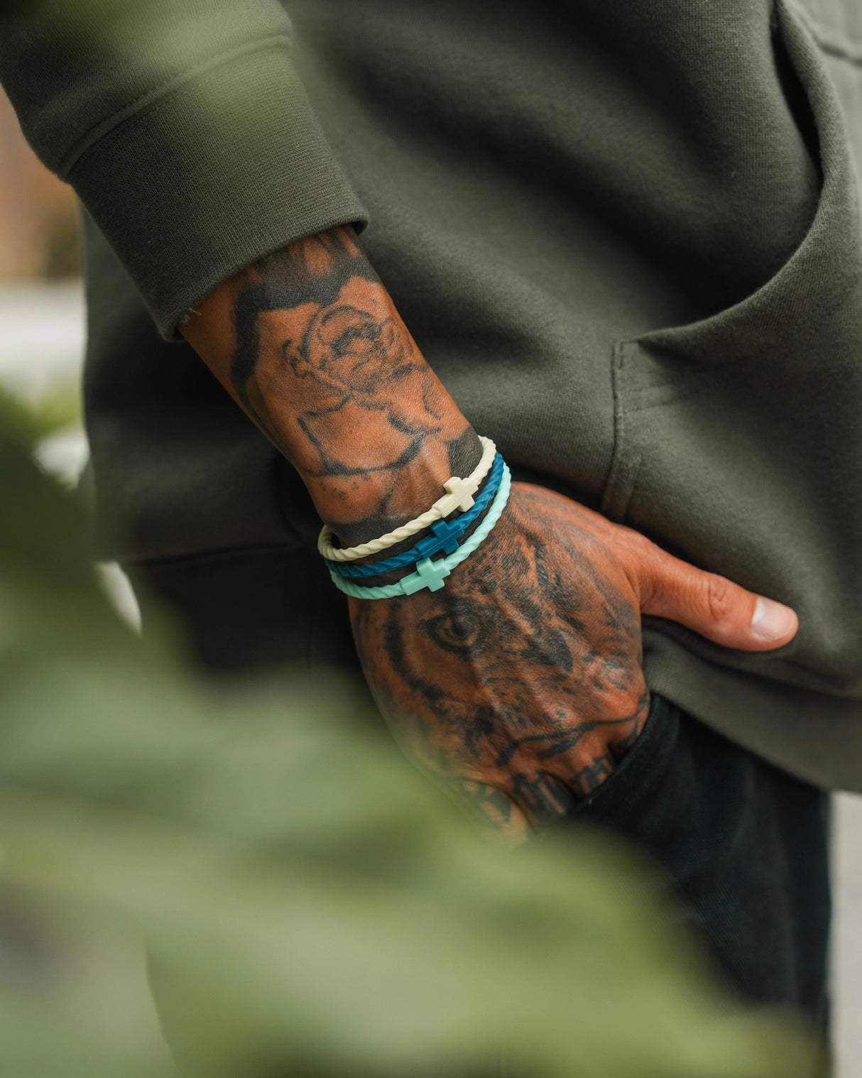 Salt & Surf Infinity Cross Silicone Bracelet Set