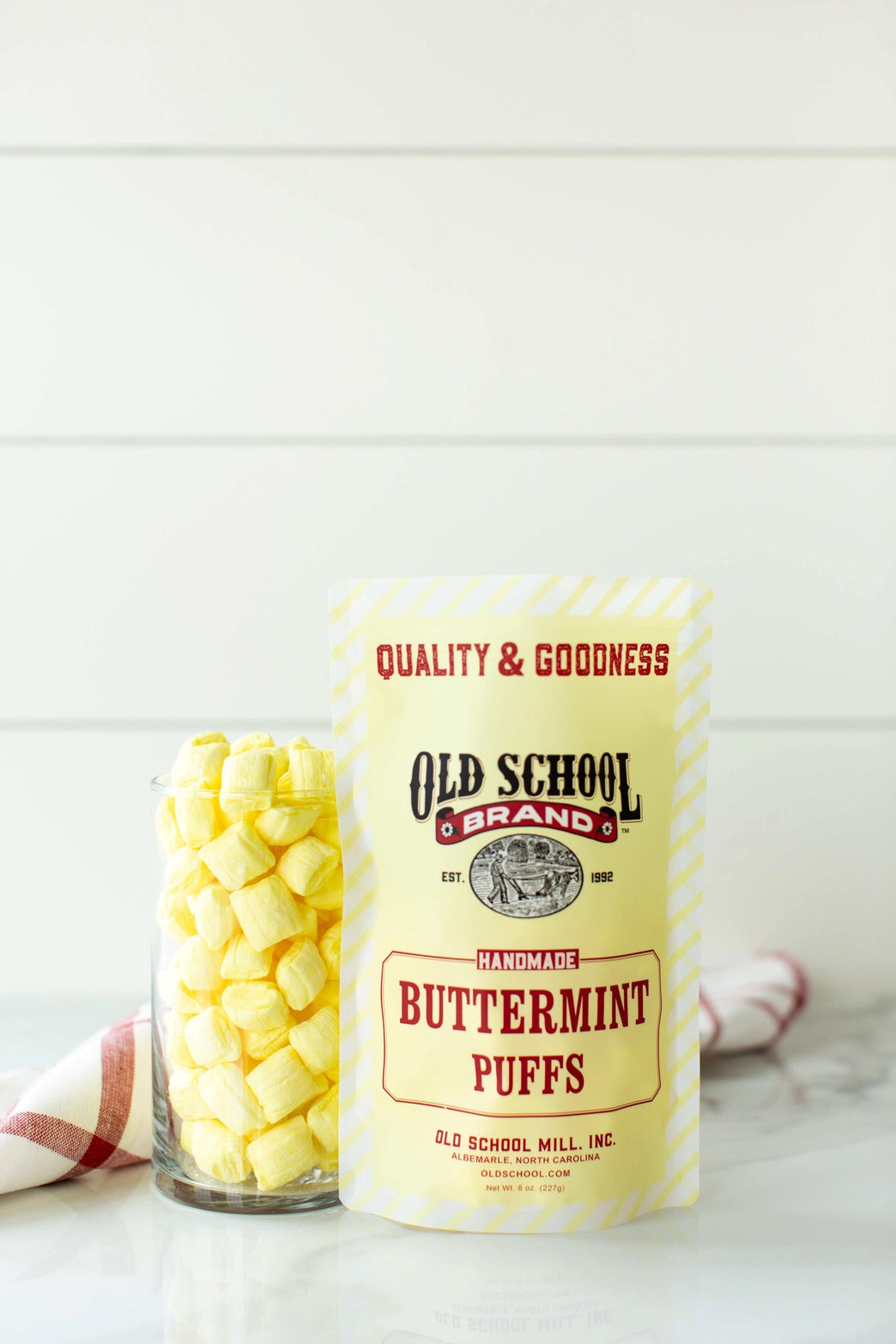 Soft Yellow Buttermint Puffs | Old School Brand