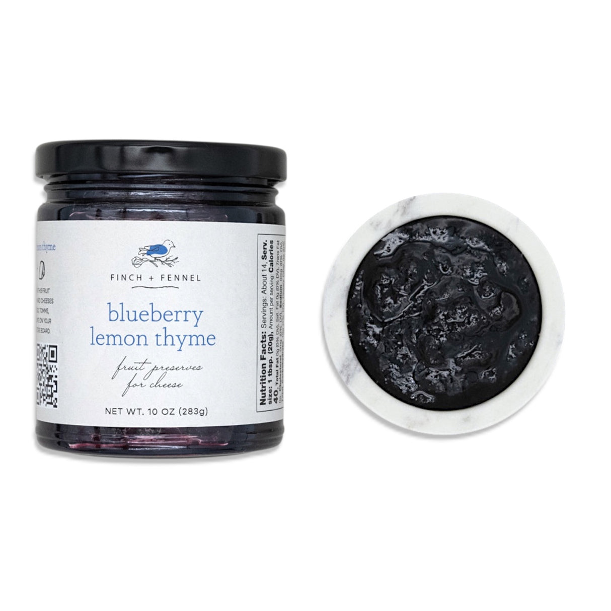 ar of blueberry lemon thyme fruit preserves for cheese, 10 oz gourmet spread
