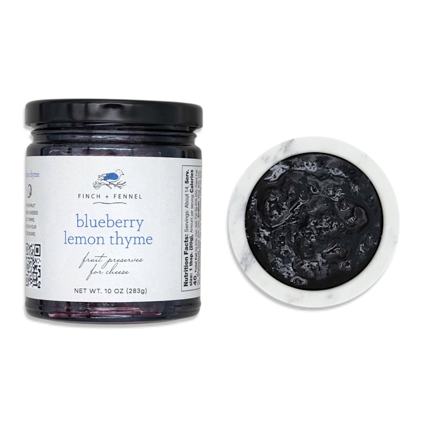 ar of blueberry lemon thyme fruit preserves for cheese, 10 oz gourmet spread