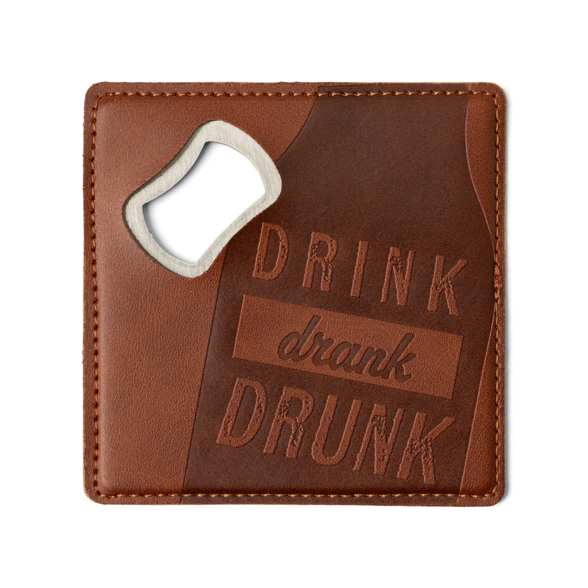 Pour Decisions Leather Bottle Opener Coaster