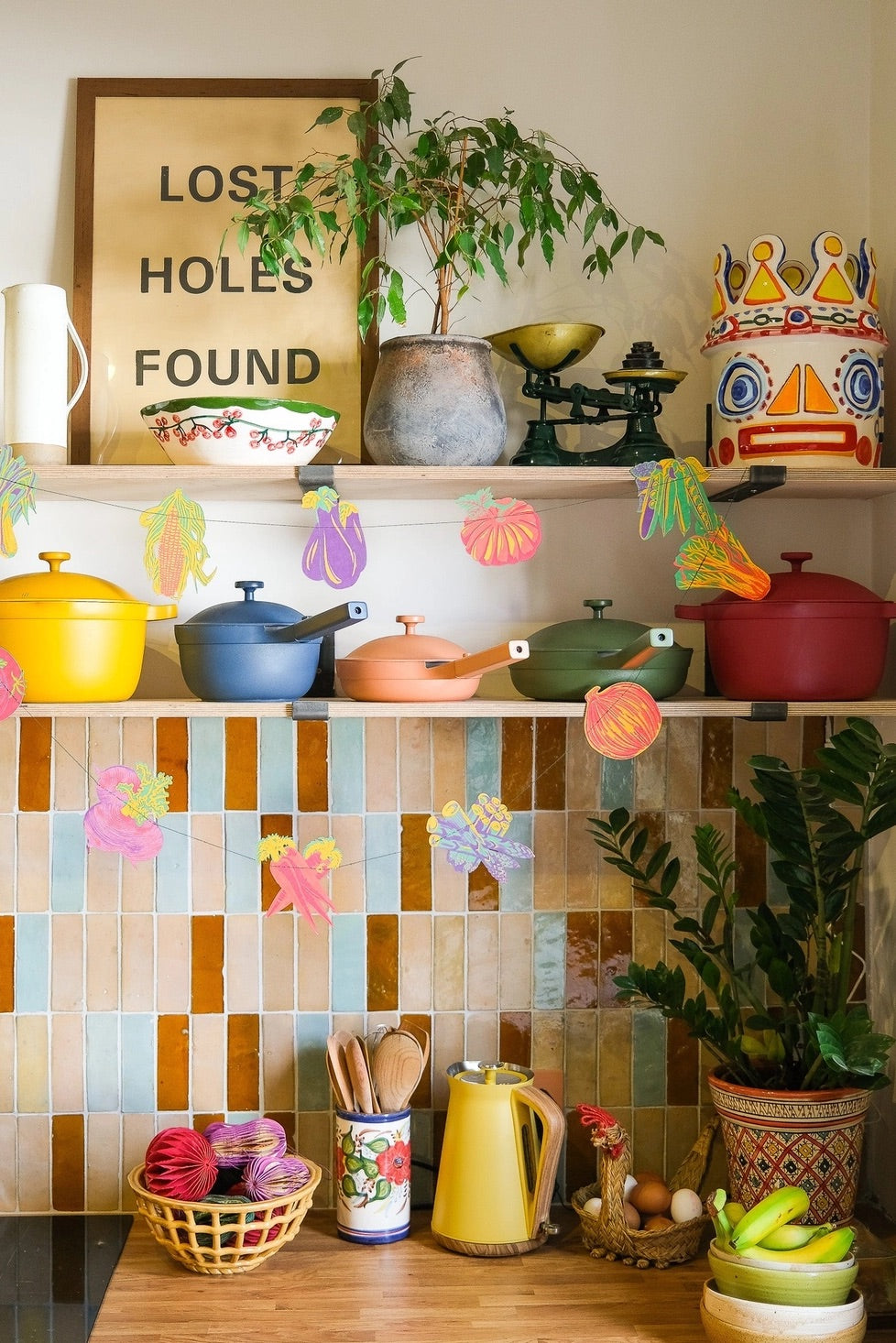 Hand-Sewn Vegetables Paper Garland | East End Press
