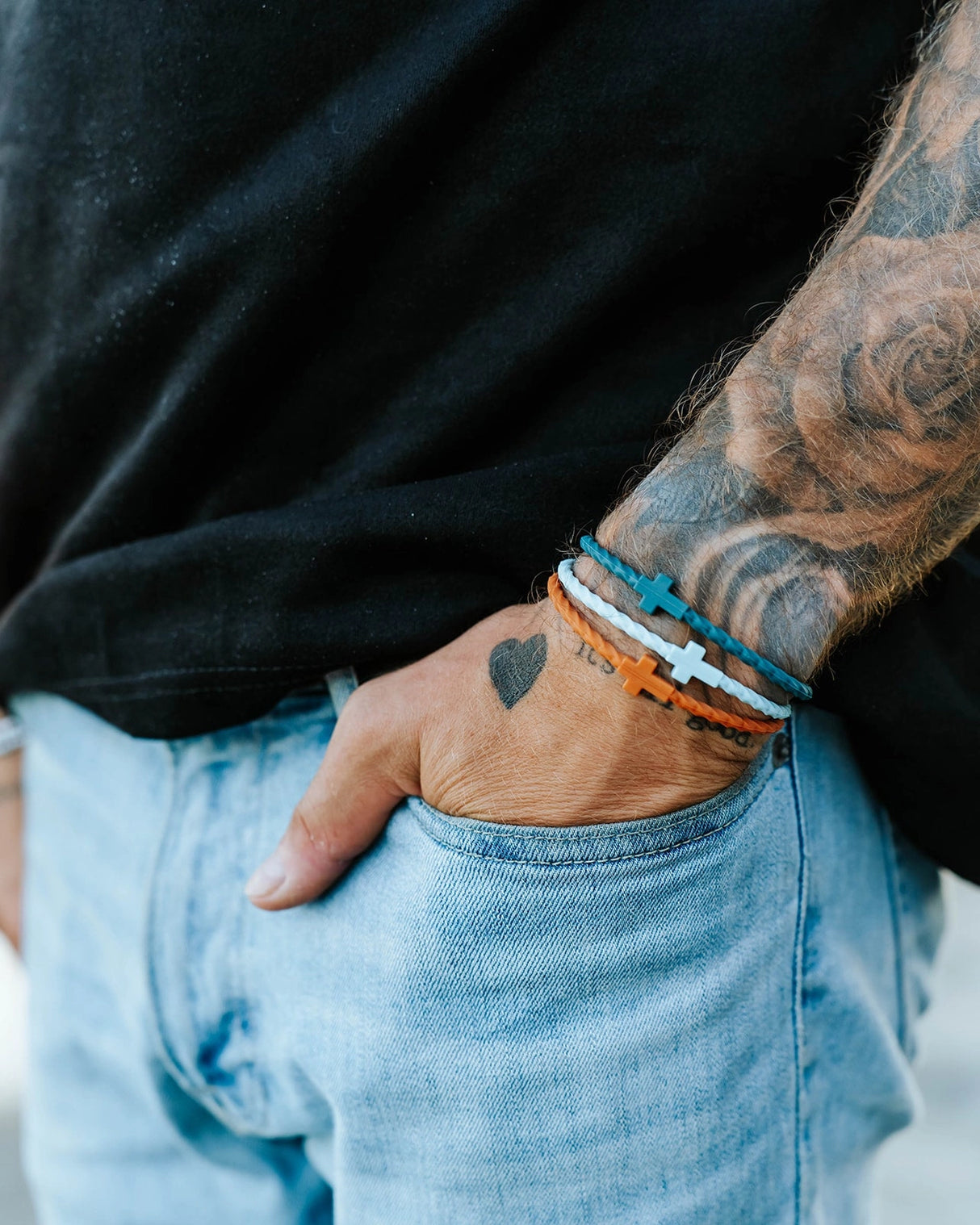 Canyon Tide Infinity Cross Silicone Bracelet Set