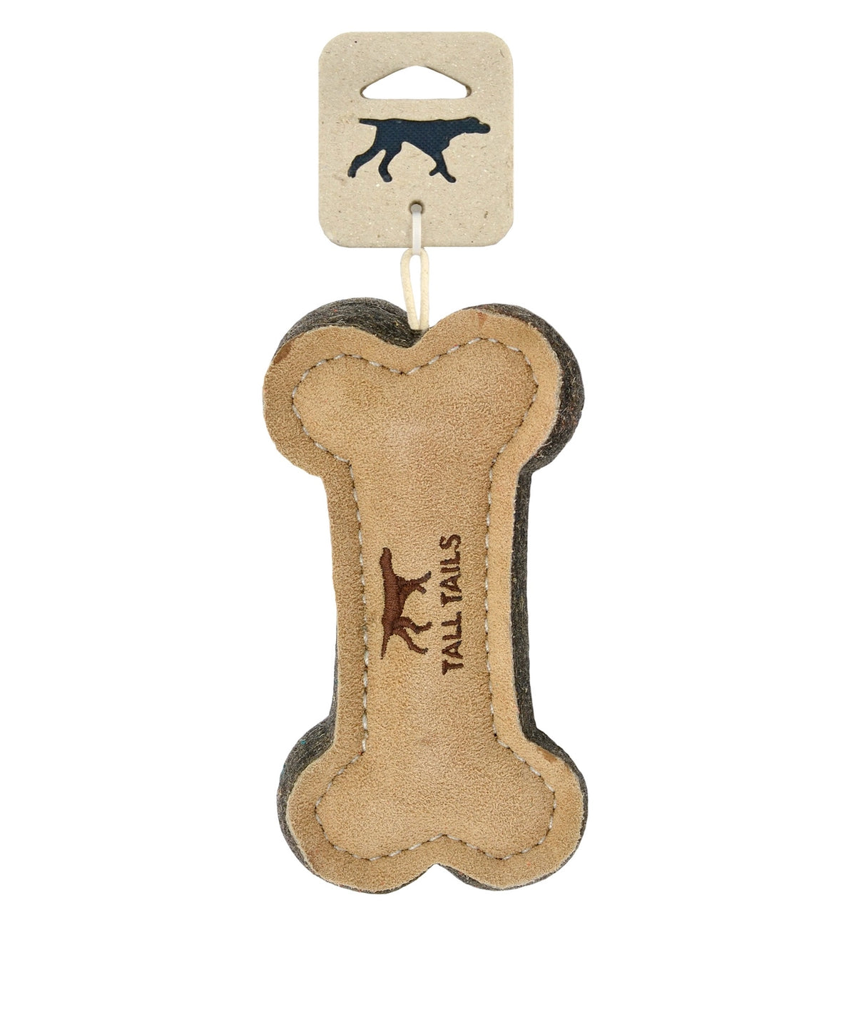 Natural Leather & Wool Bone Toy