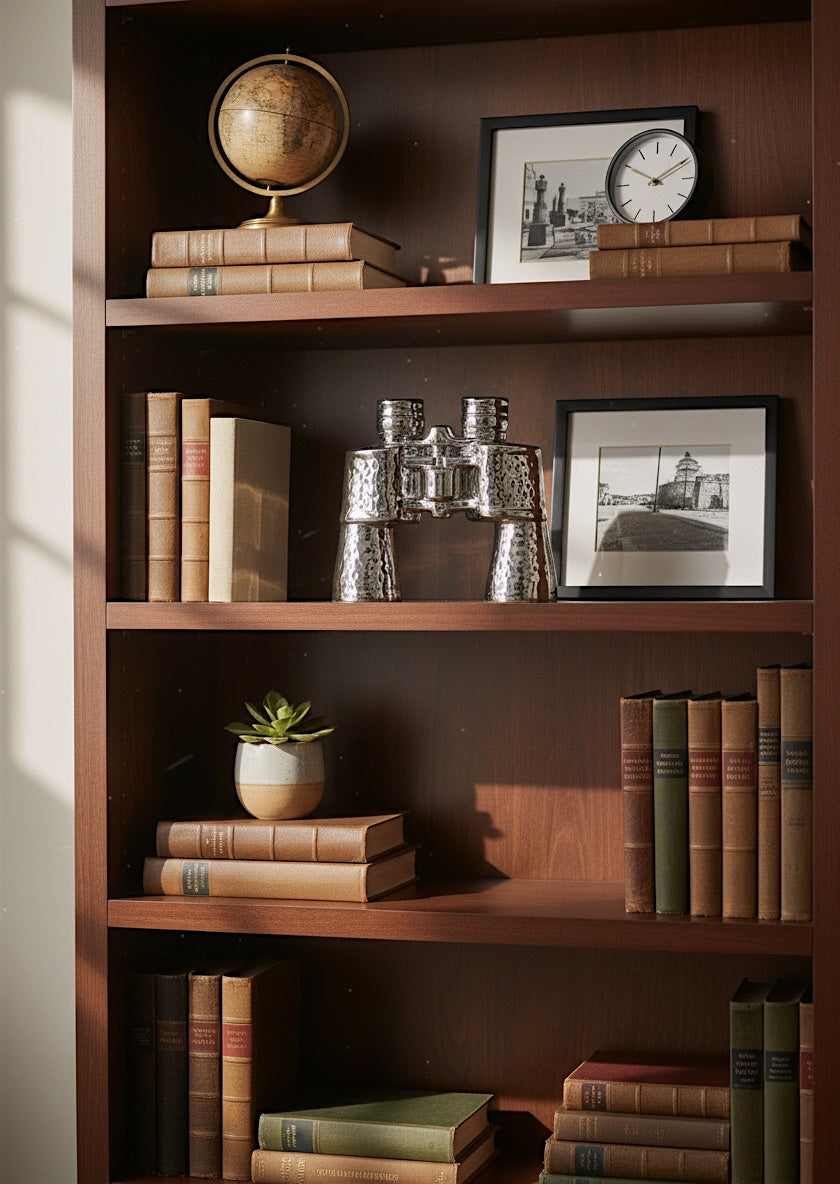 Chrome Ceramic Binoculars Décor