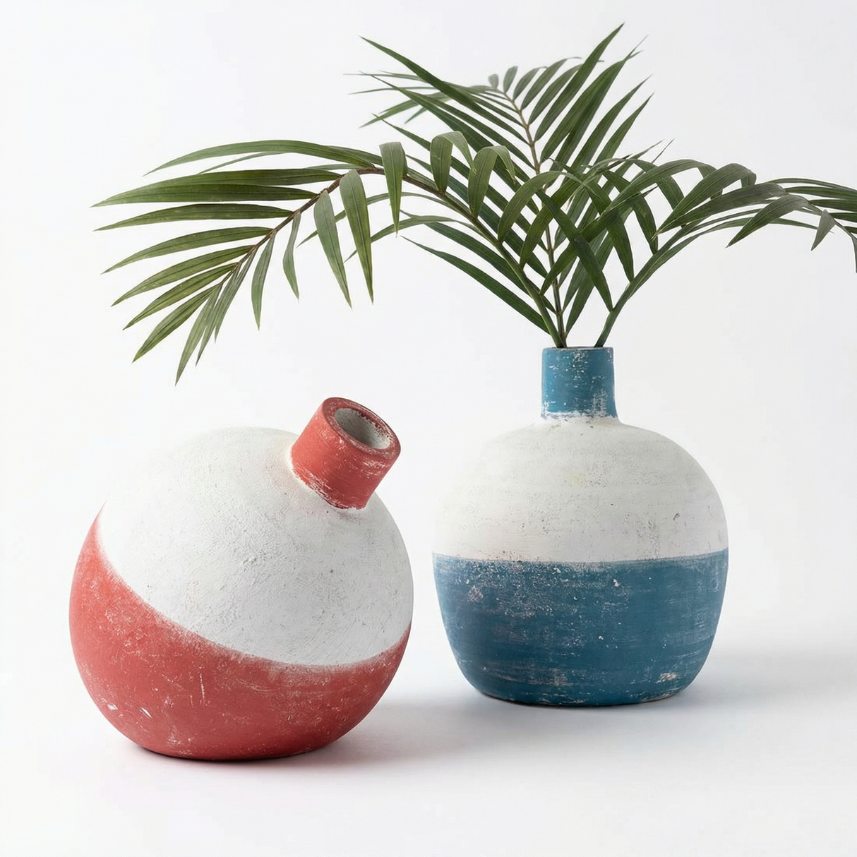 fishing bobber bud vases red blue clay small vase nautical decor single stem vase