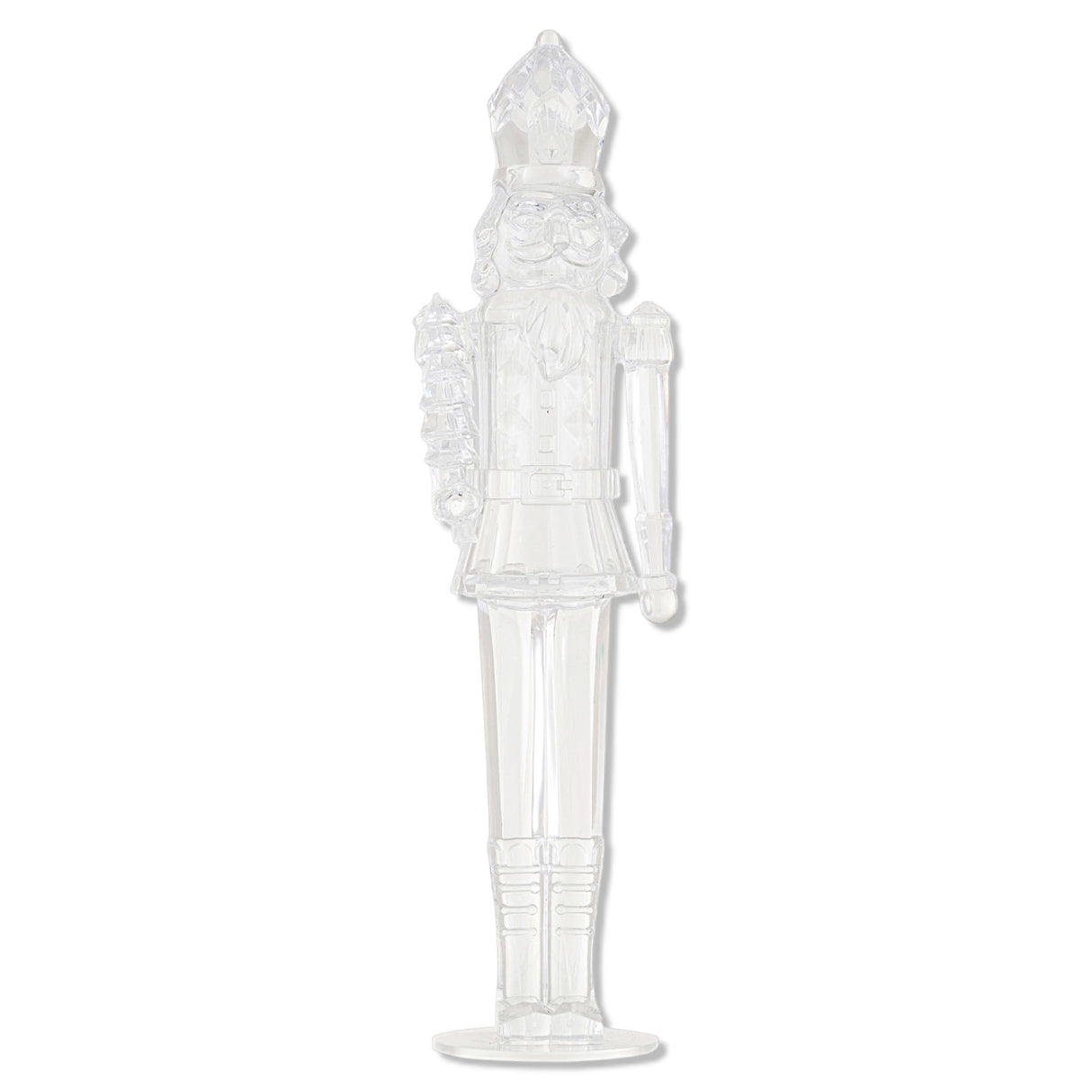 Clear acrylic nutcracker figurine holiday decoration