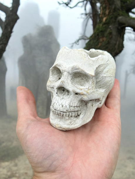 Concrete Momento Mori Mini Skull Planter