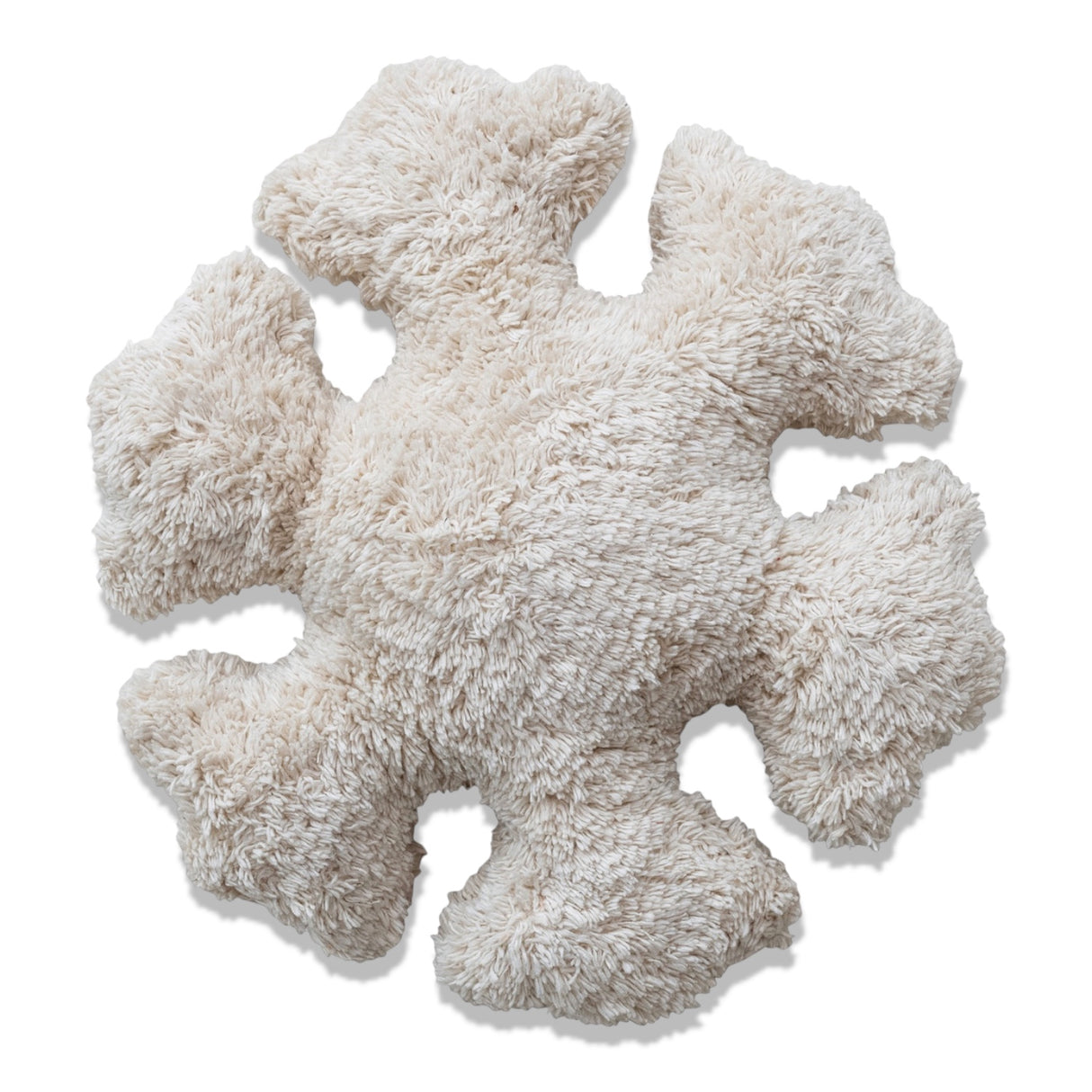 Natural cotton tufted snowflake shaped pillow