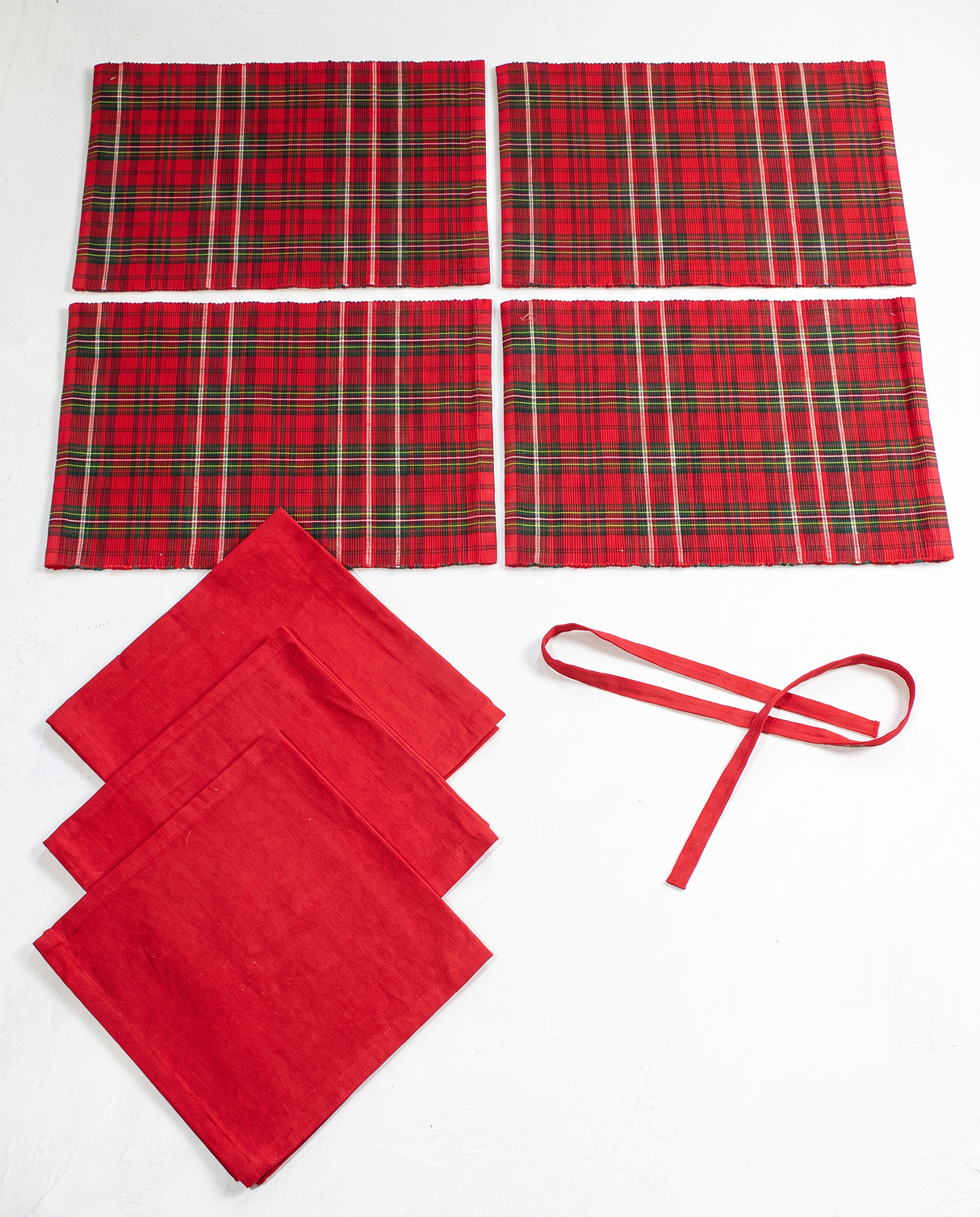 Christmas Plaid Placemat and Napkin Set