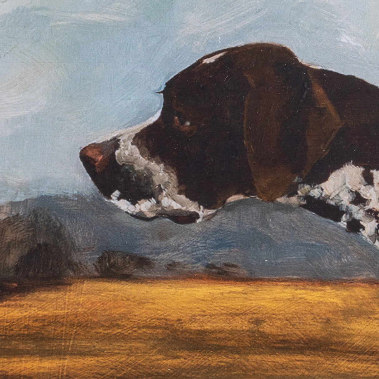English Pointer Hunting Dog Wood Framed Wall Art