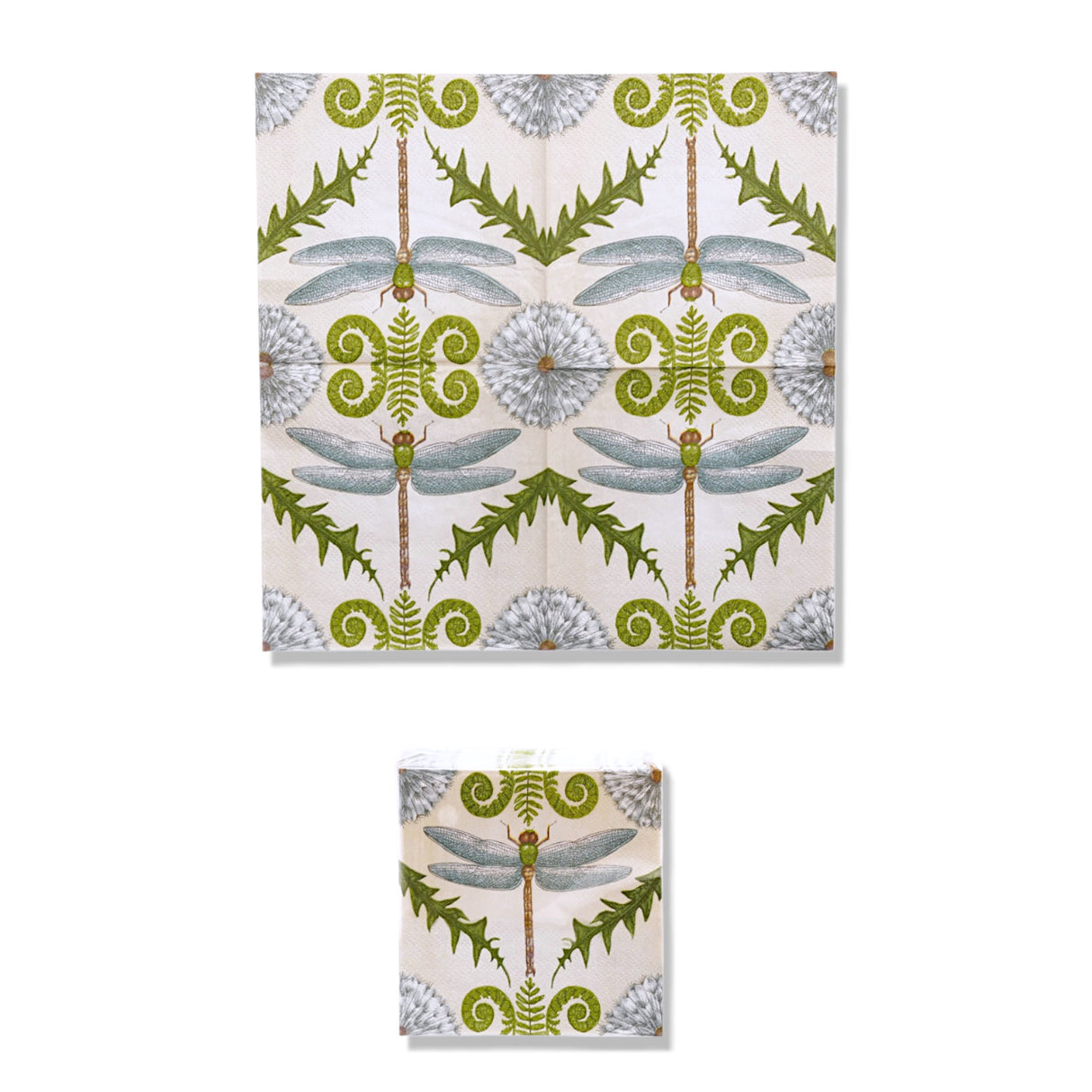 dragonfly botanical paper cocktail napkins set of 50 for garden party and spring entertaining