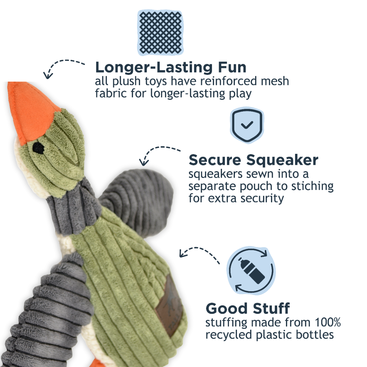 Plush Duck Squeaker Dog Toy