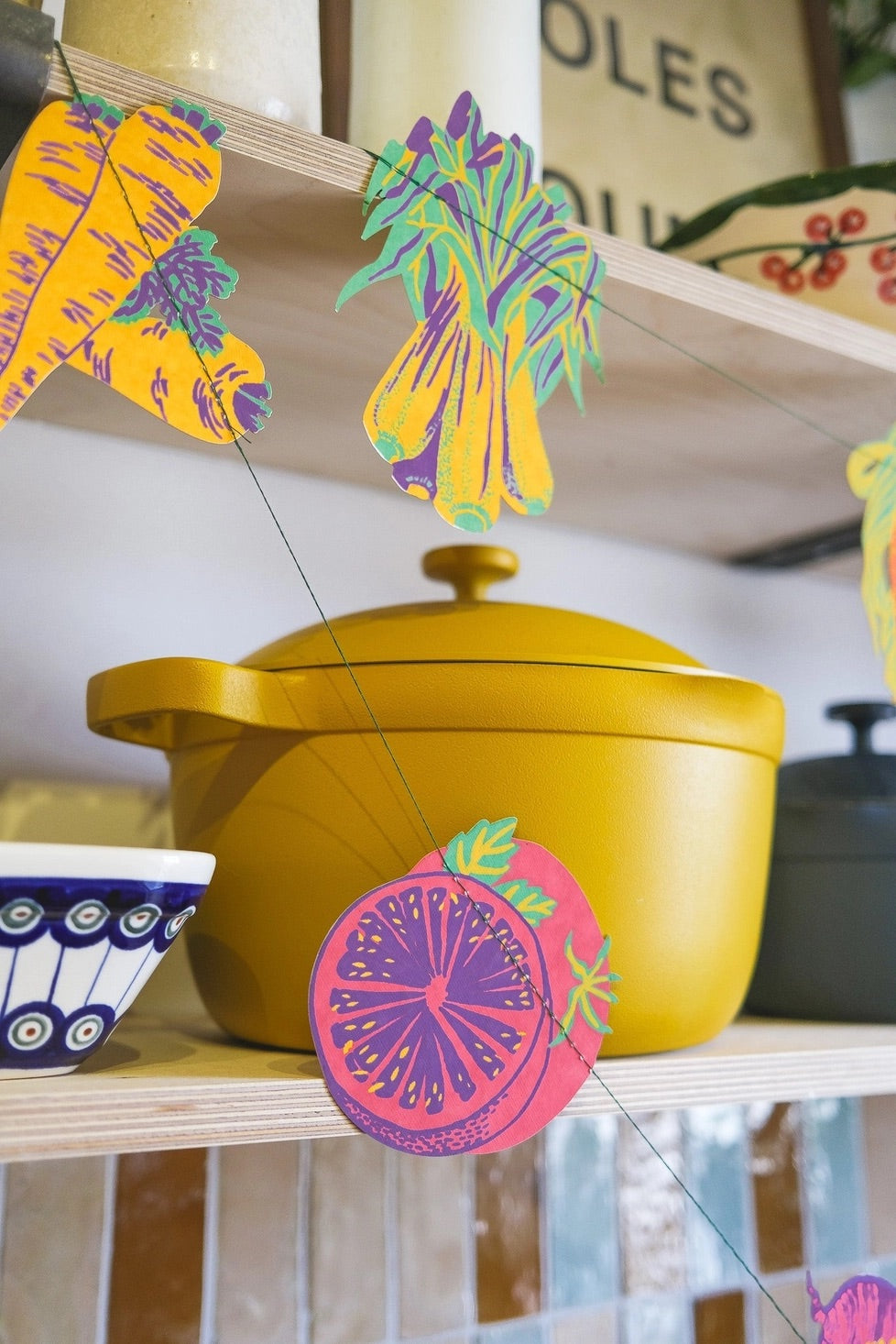 Hand-Sewn Vegetables Paper Garland | East End Press