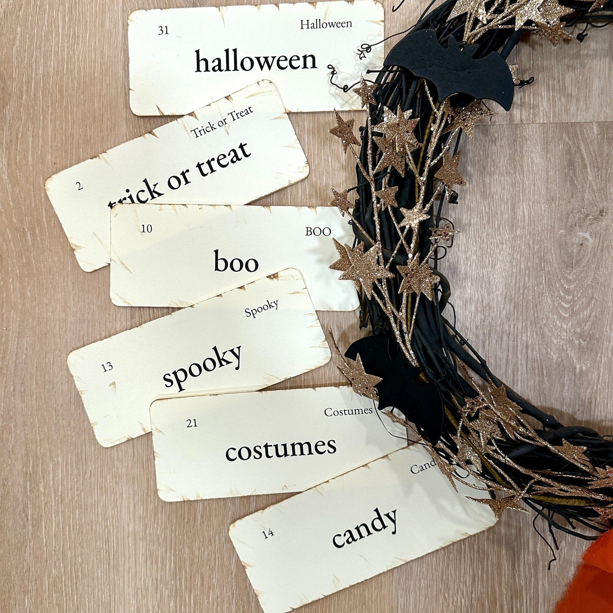 Vintage-Inspired Halloween Flashcards | Set of 6