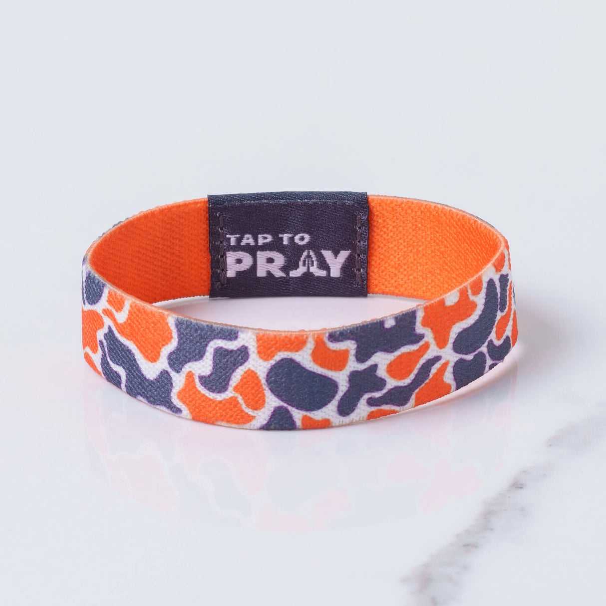 Team Camo Orange Tap to Pray Wristband