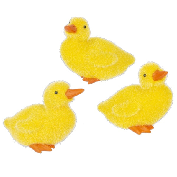 Fuzzy Yellow Duck Figurines