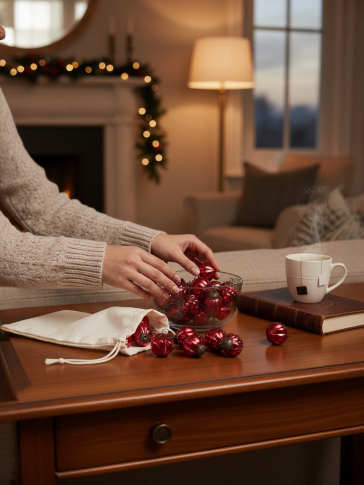 Red Mercury Glass Ornaments | Set of 36