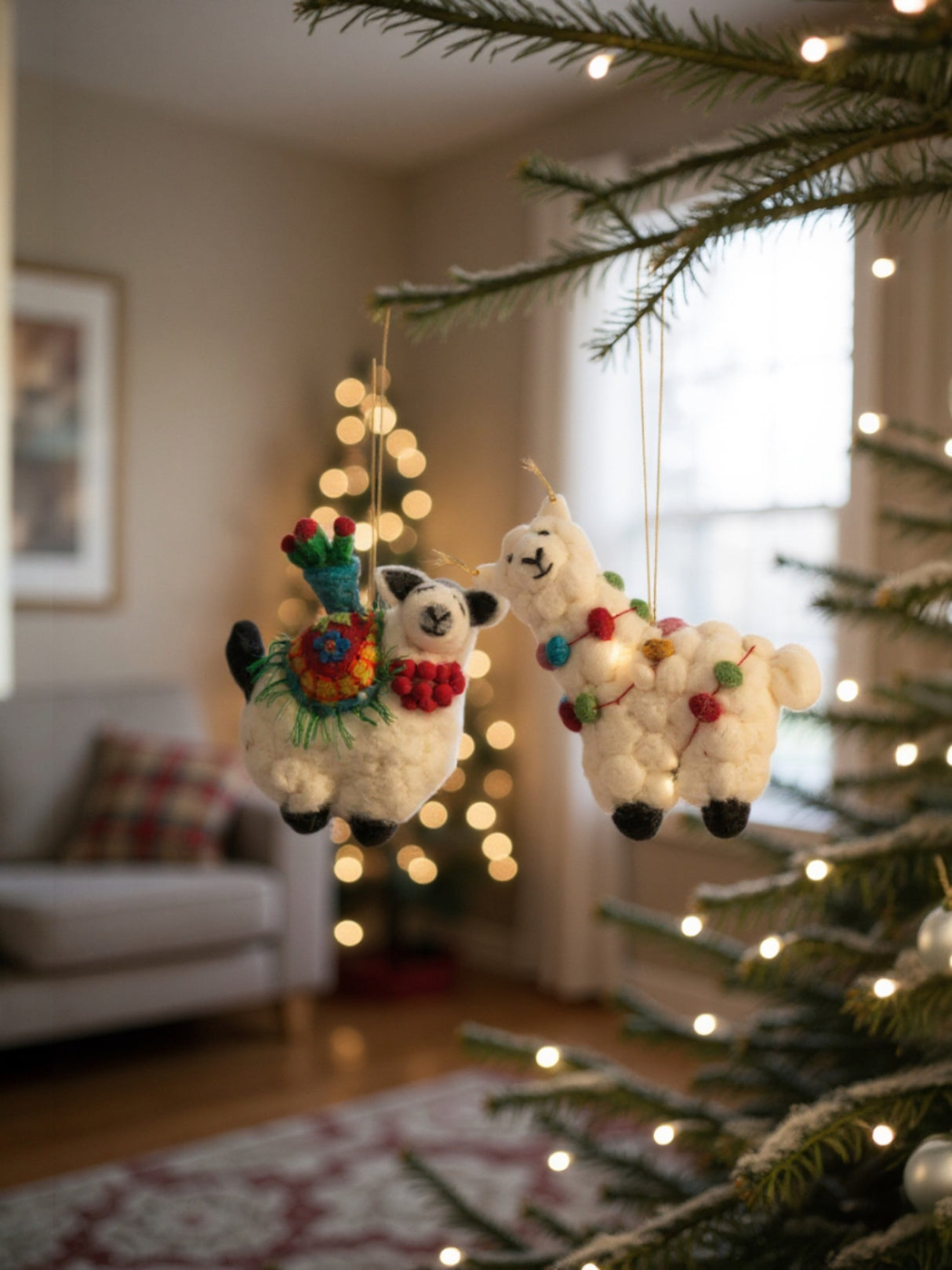 Wool Felt Llama Christmas Ornament | 2 Styles