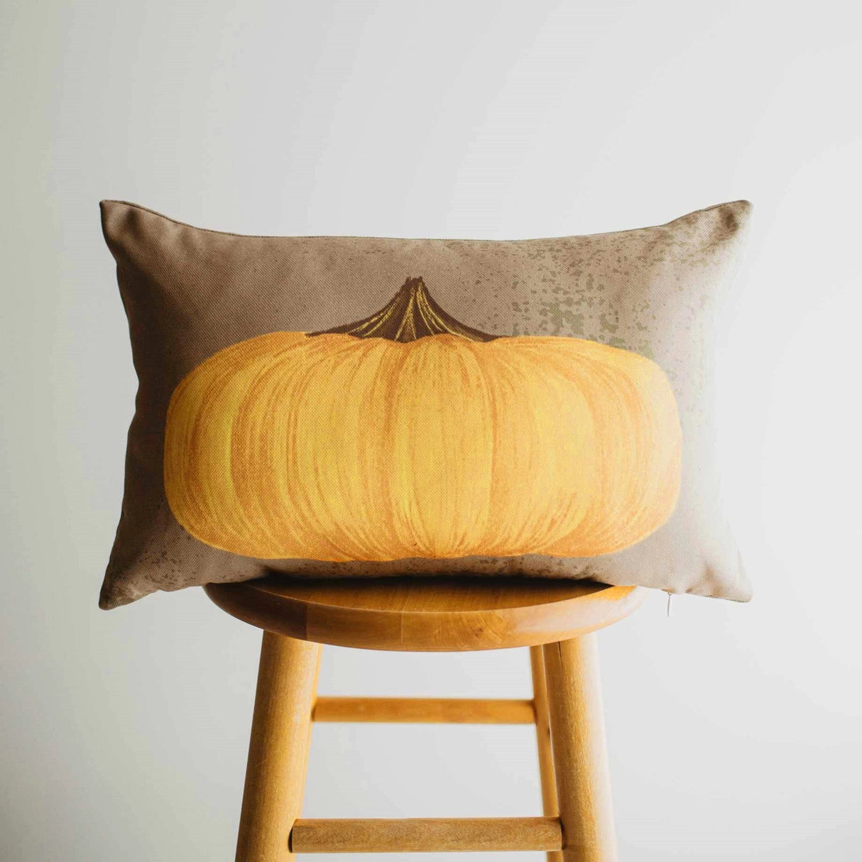 Primitive Yellow Pumpkin Lumbar Throw Pillow