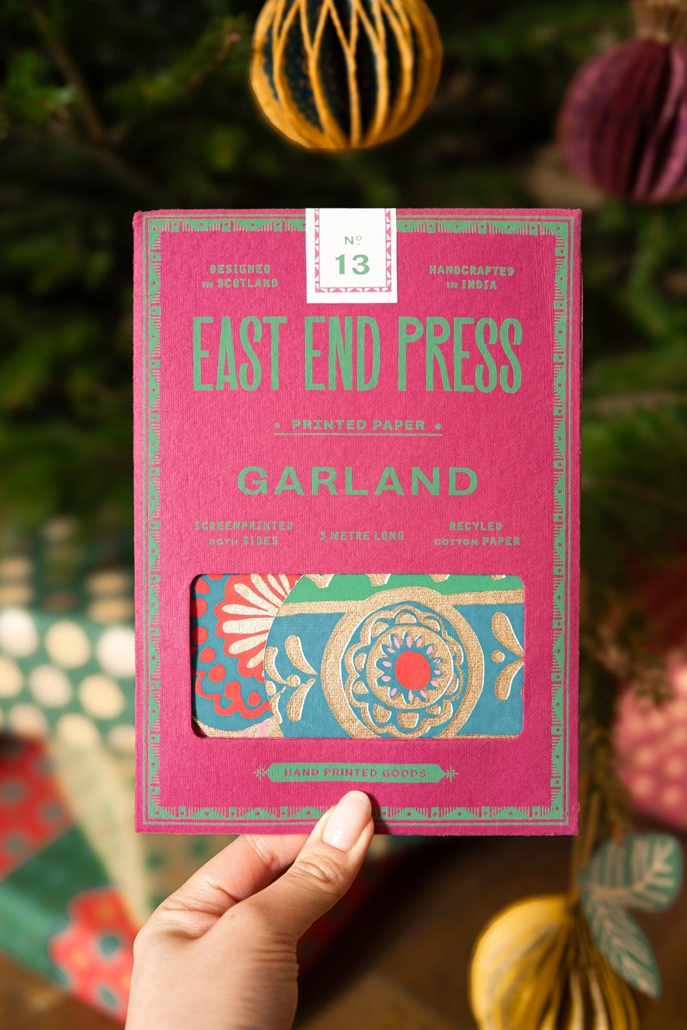 Baubles Sewn Paper Garland | East End Press